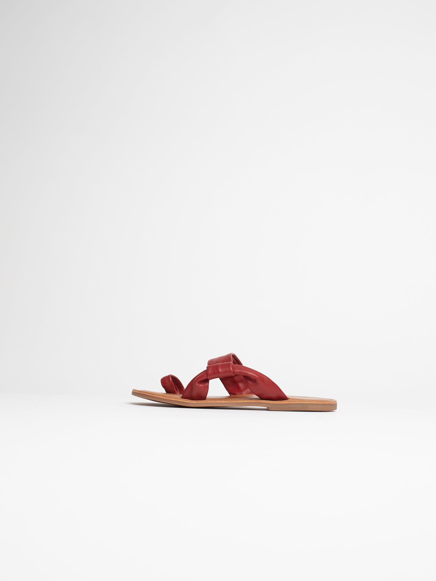 MILA Sandales en cuir rouge