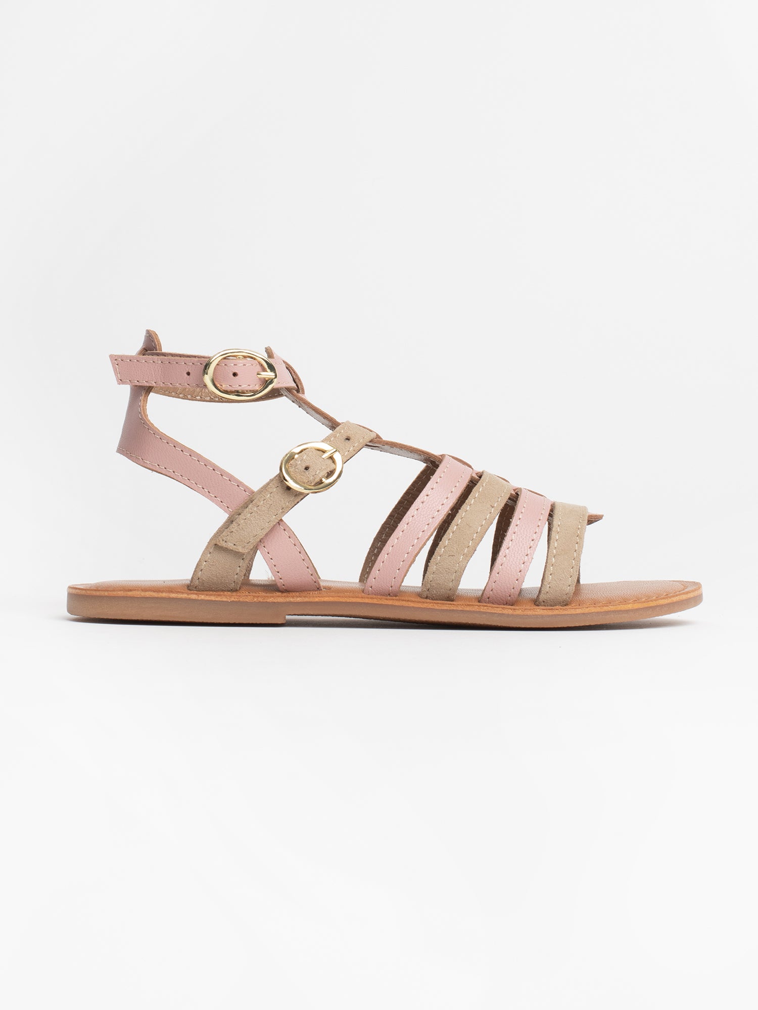 MAGGIE Sandales en cuir vieux rose
