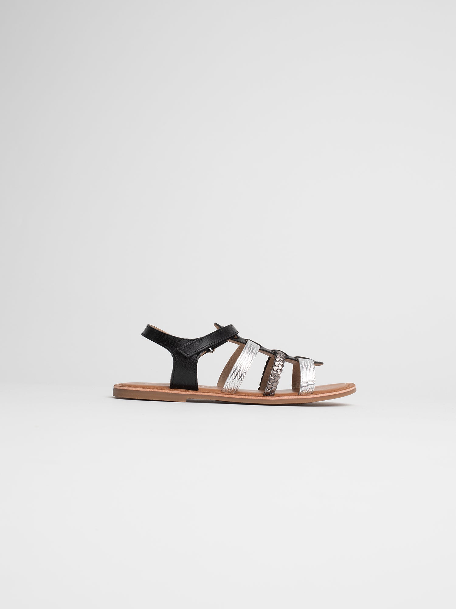 CATALEYA Sandales noires et argentées
