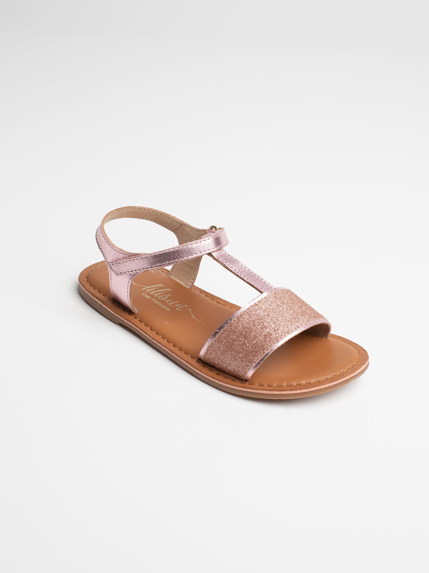 ALYSSA sandales rose pailletté