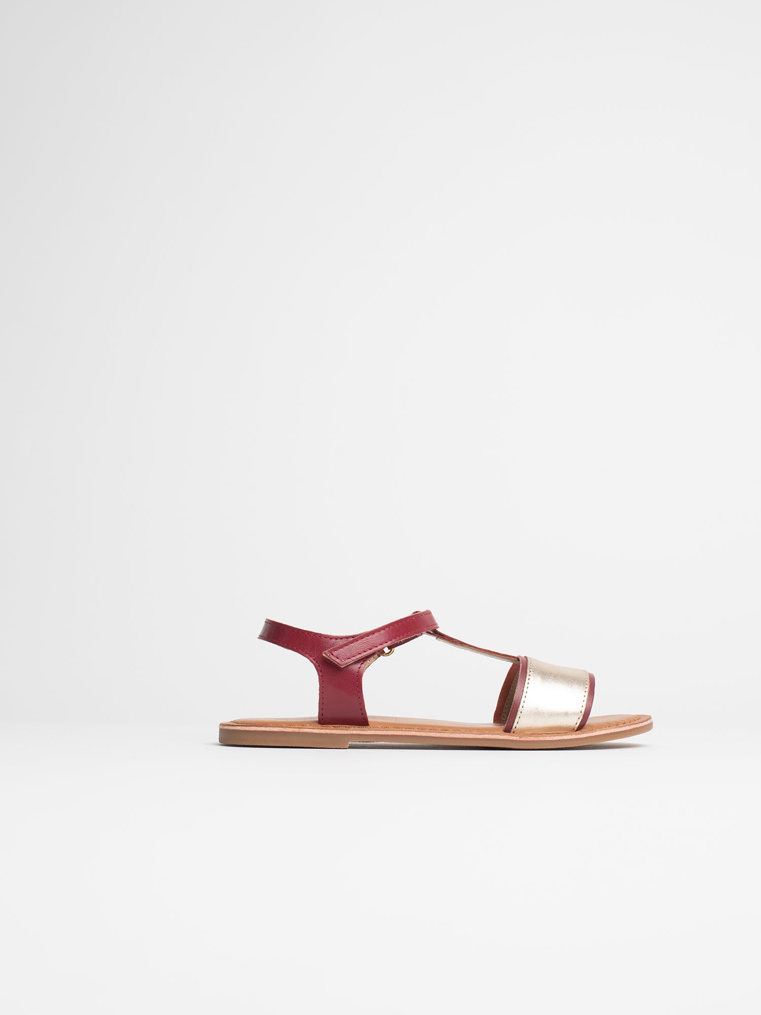 ALYSSA Sandales bordeaux et dorées