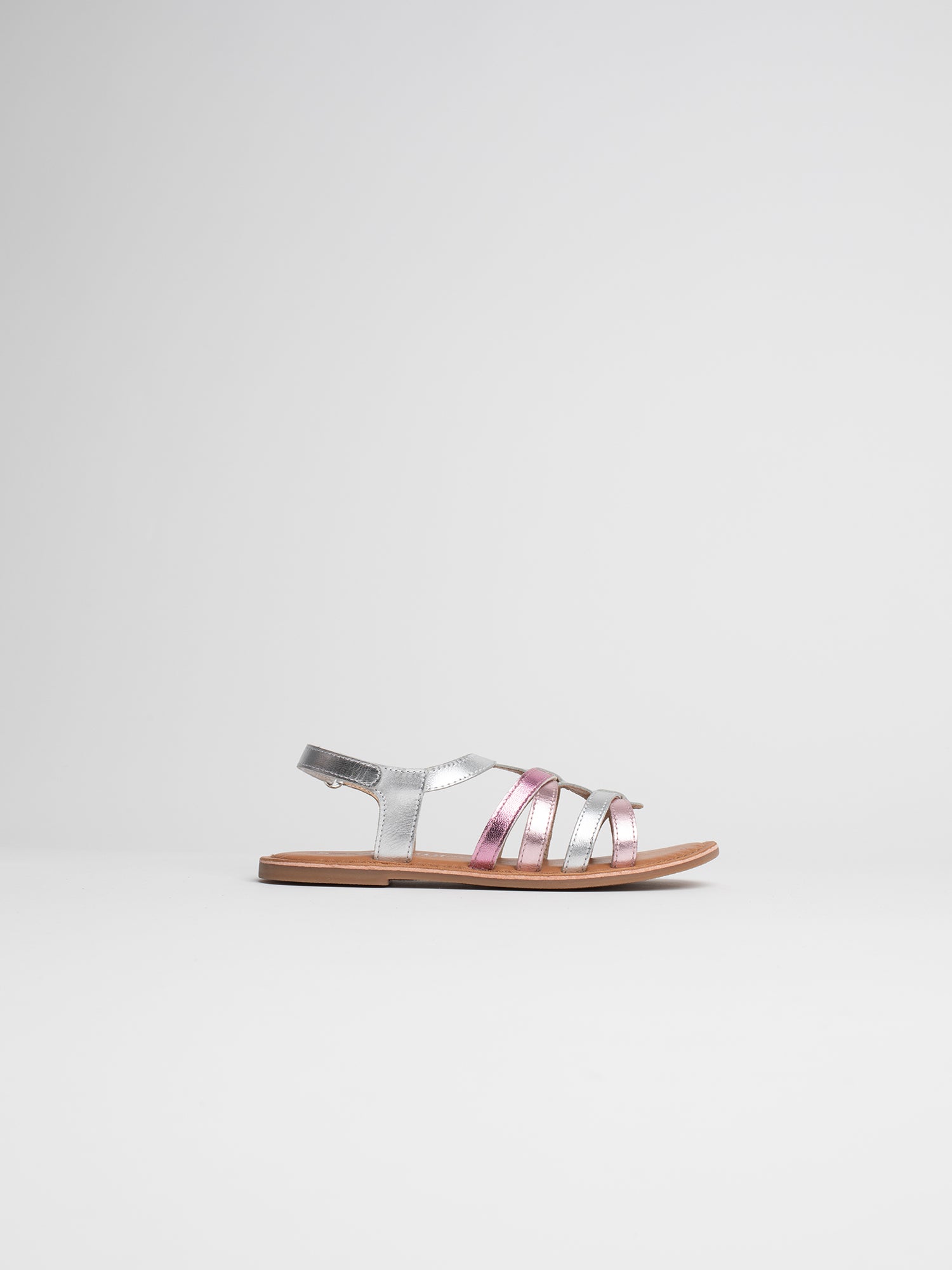 MEILI Sandales argentées et rose