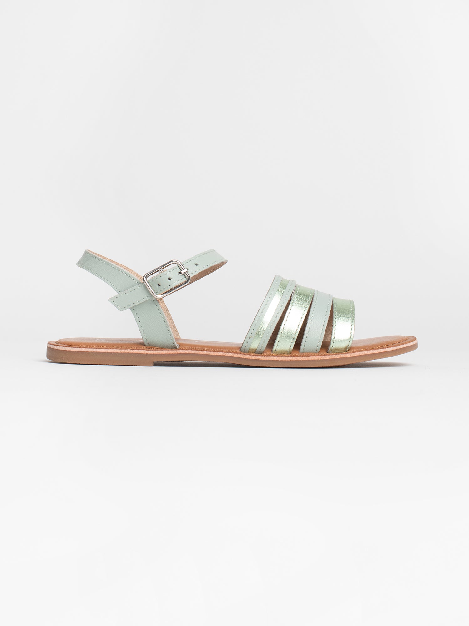 ABIGAELLE Sandales en cuir vert pastel
