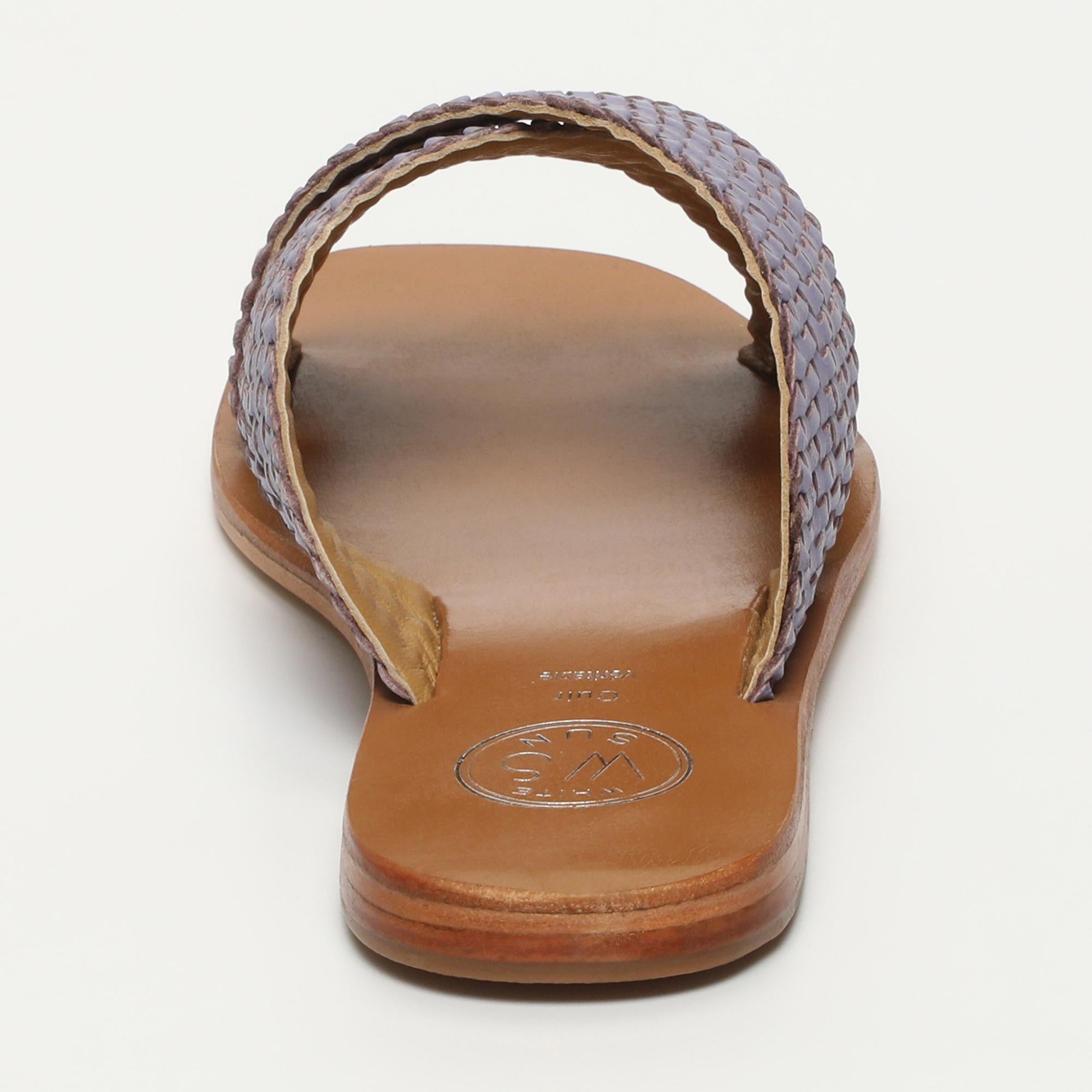 MALVARROSA mules tresse en cuir lavande