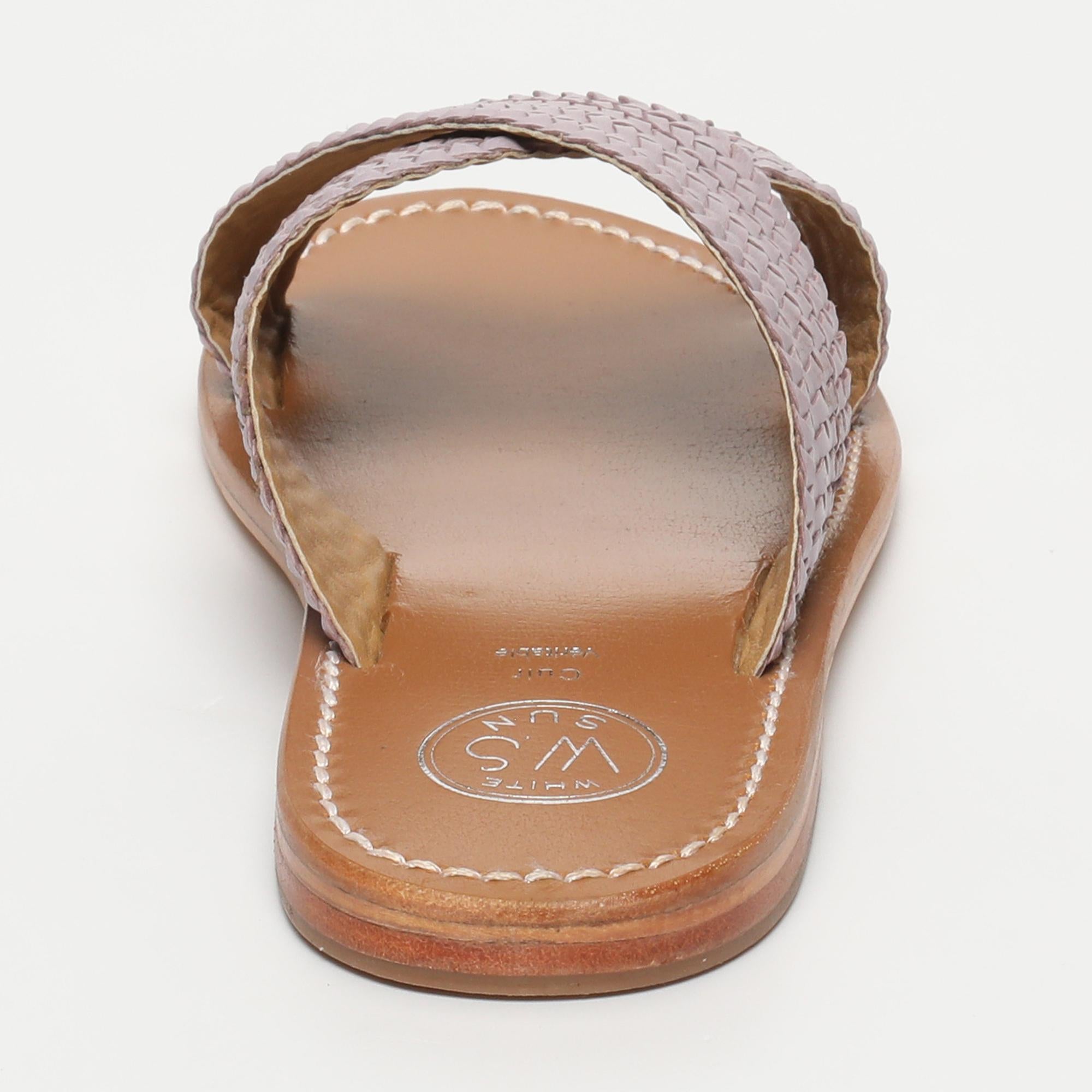 MALVARROSA mules tresse en cuir lilas