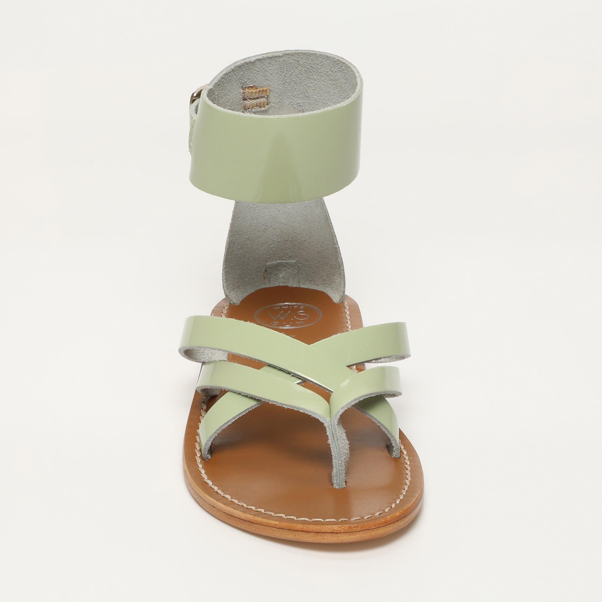 MANOA sandales entre doigt bracelet de cheville en cuir menthe