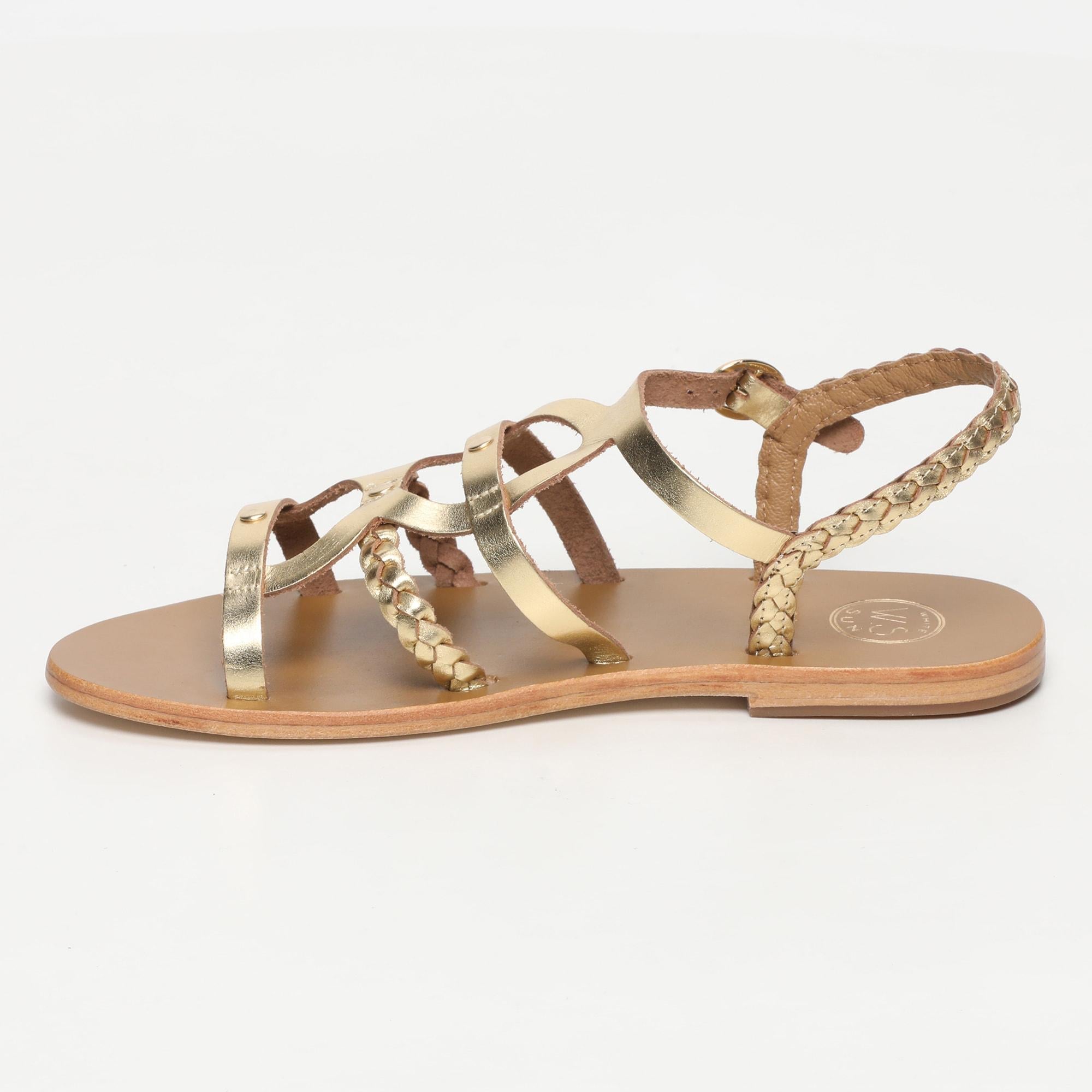 MATRA sandales en cuir or foncé