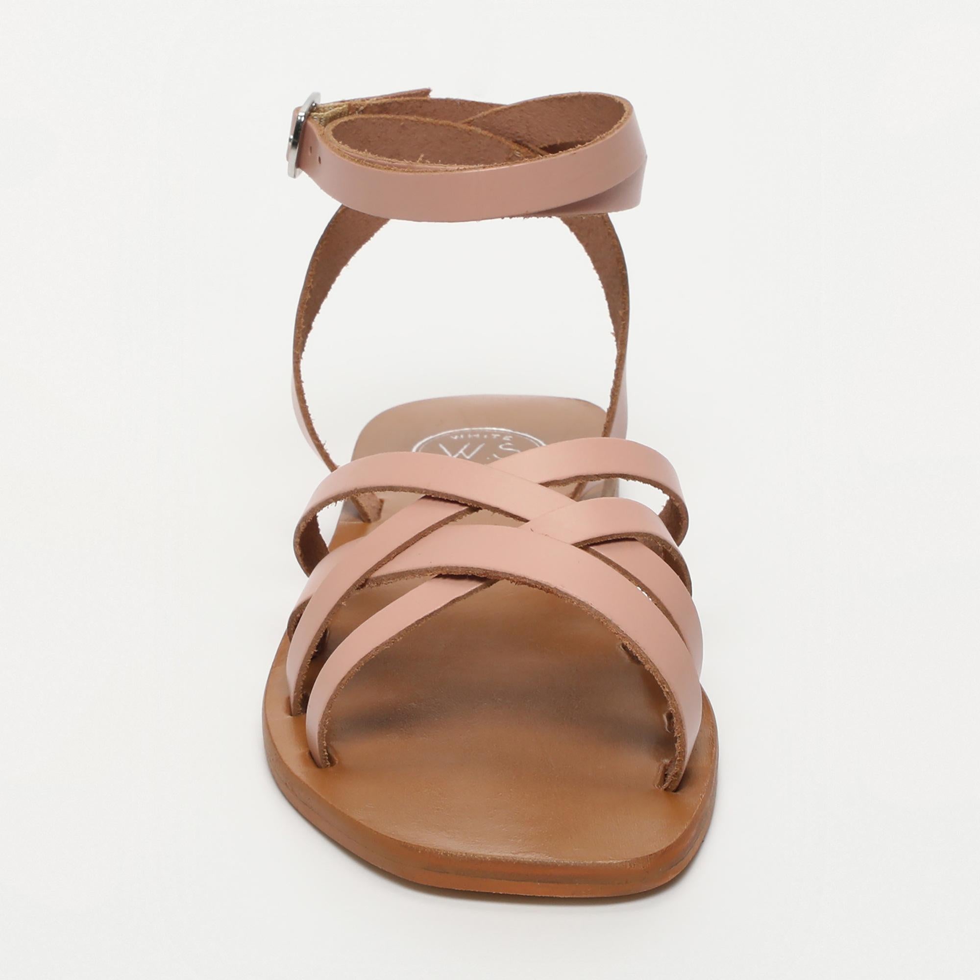 MONTGOMERY sandales bracelet de cheville en cuir rose