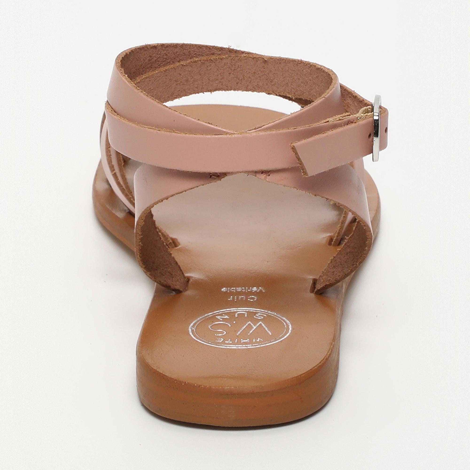 MONTGOMERY sandales bracelet de cheville en cuir rose