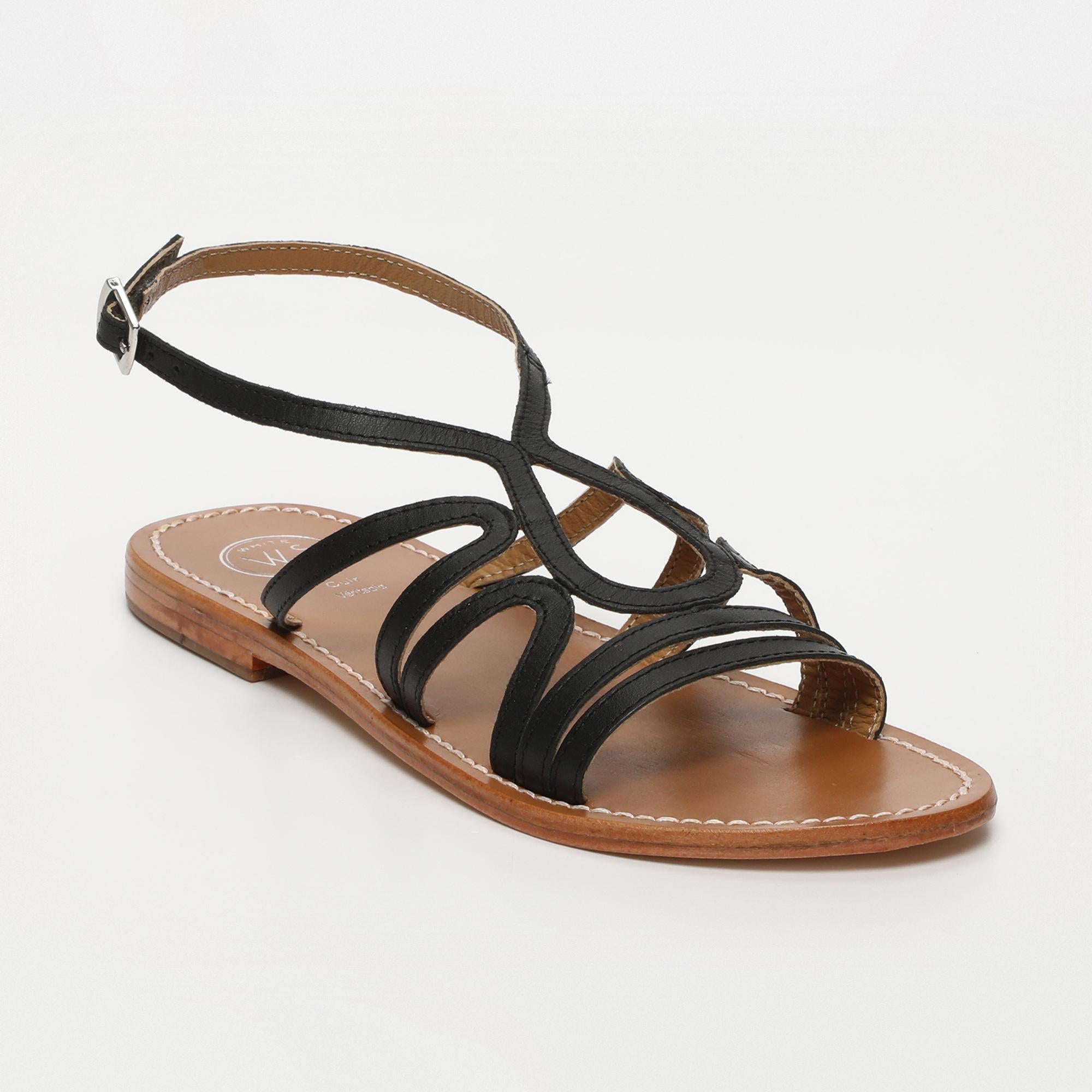 MORGAN sandales en cuir noir