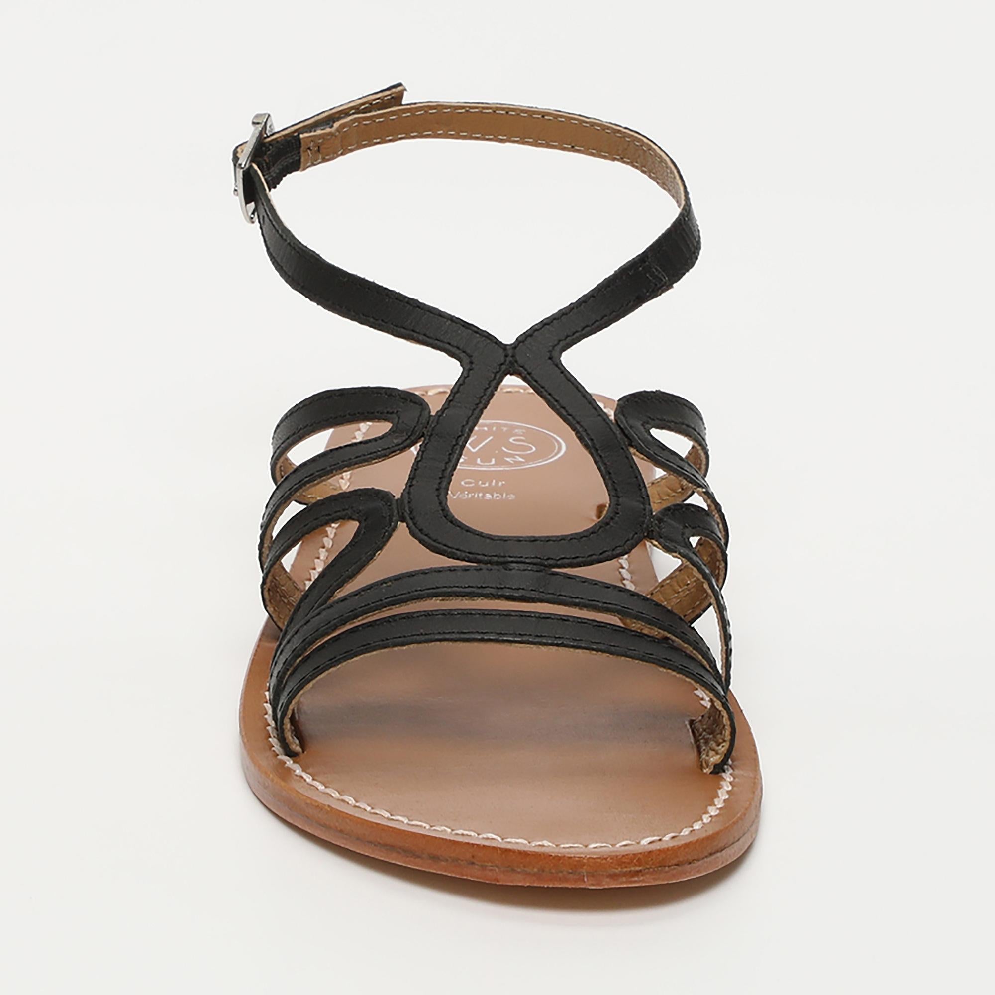 MORGAN sandales en cuir noir