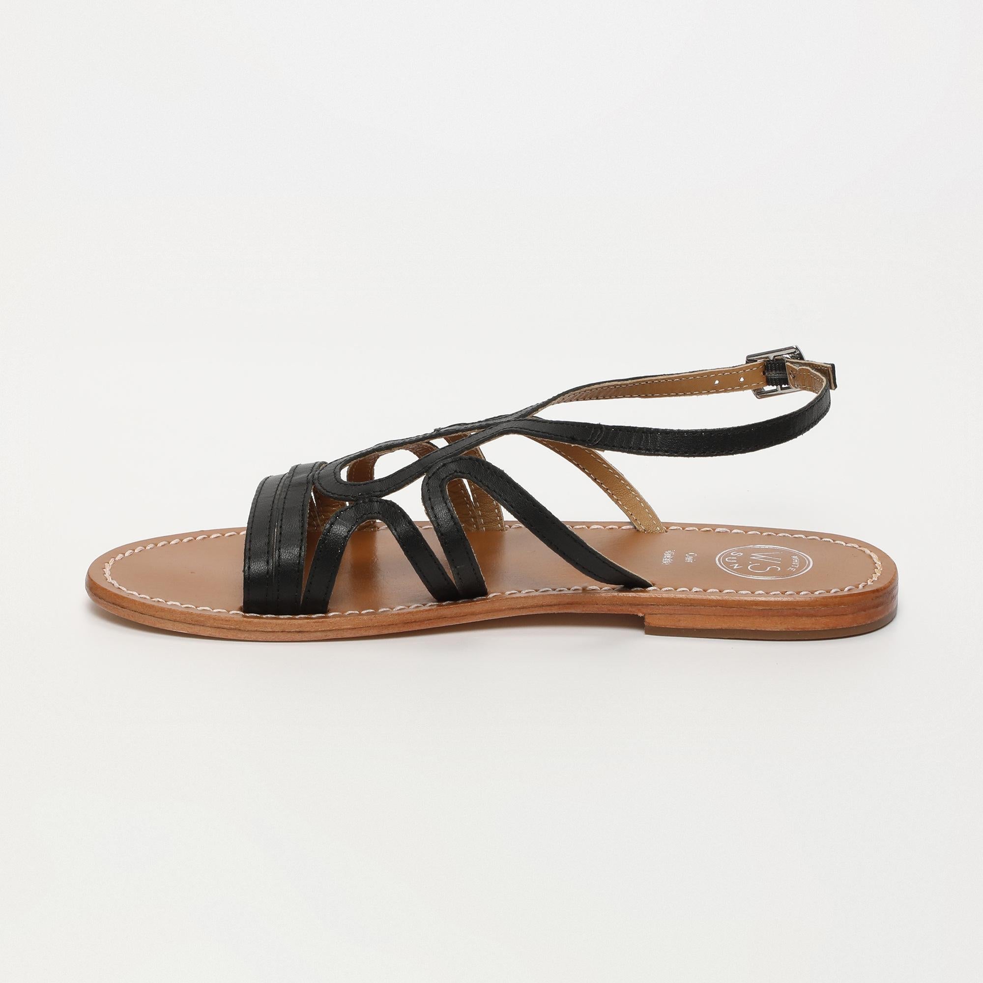 MORGAN sandales en cuir noir
