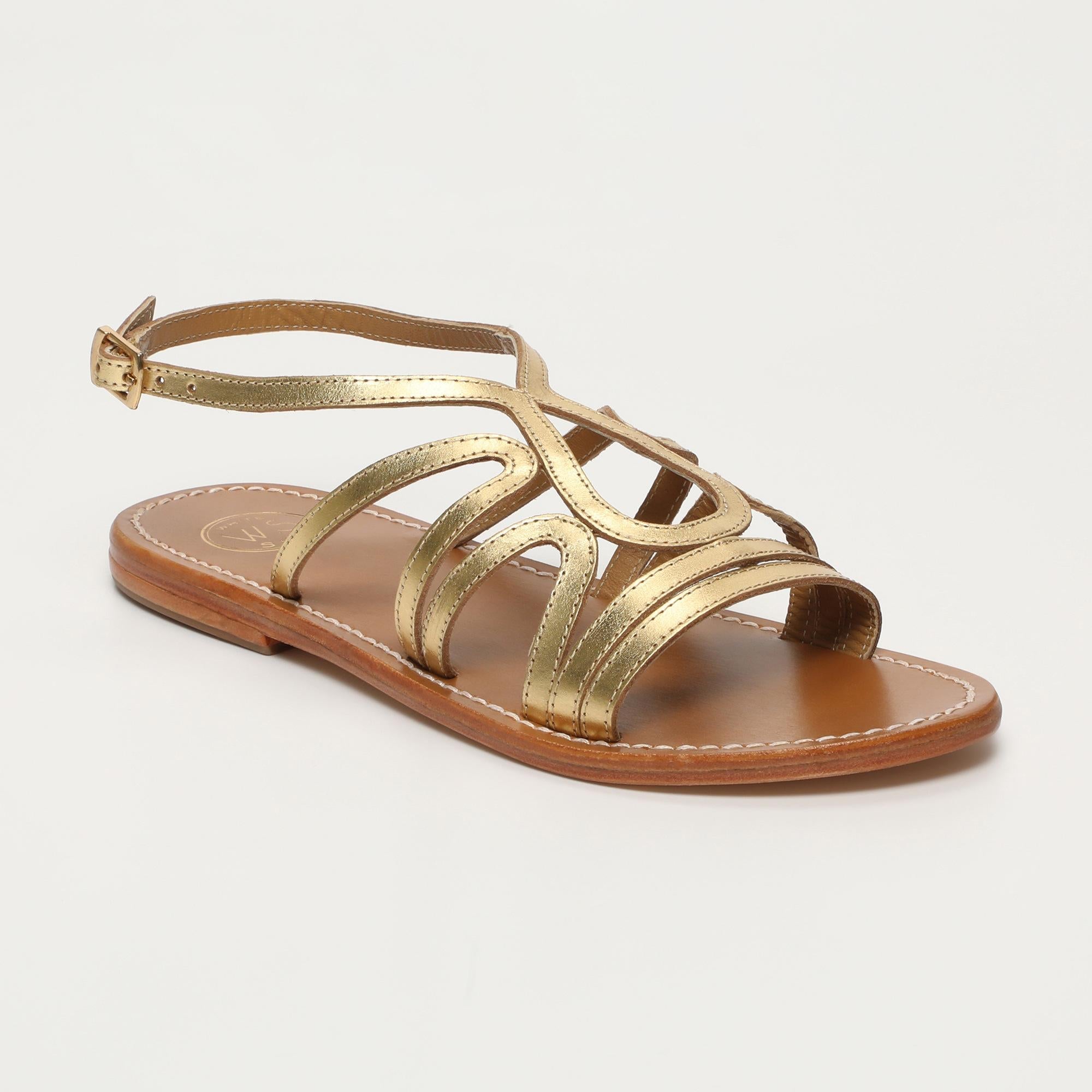 MORGAN sandales en cuir or foncé