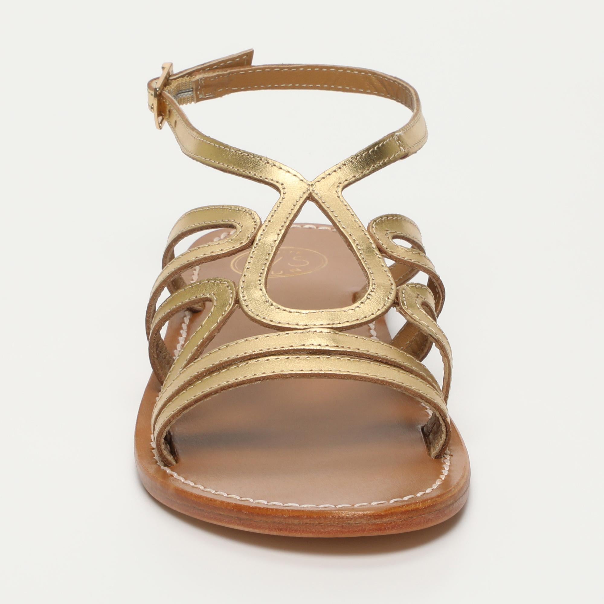MORGAN sandales en cuir or foncé