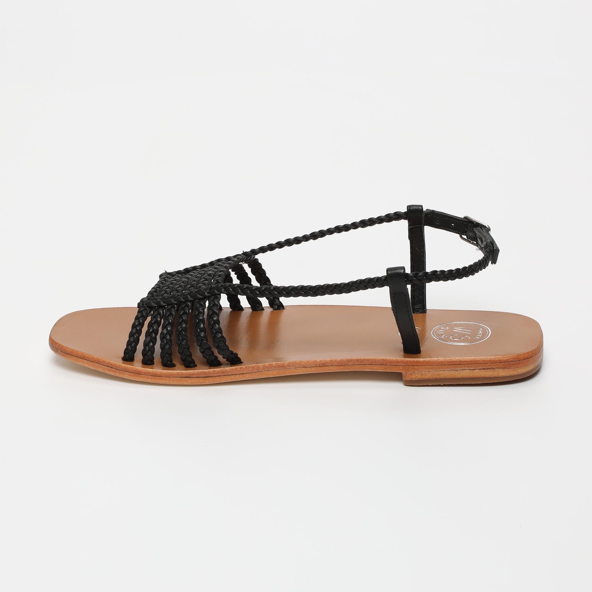 MILA sandales en cuir noir