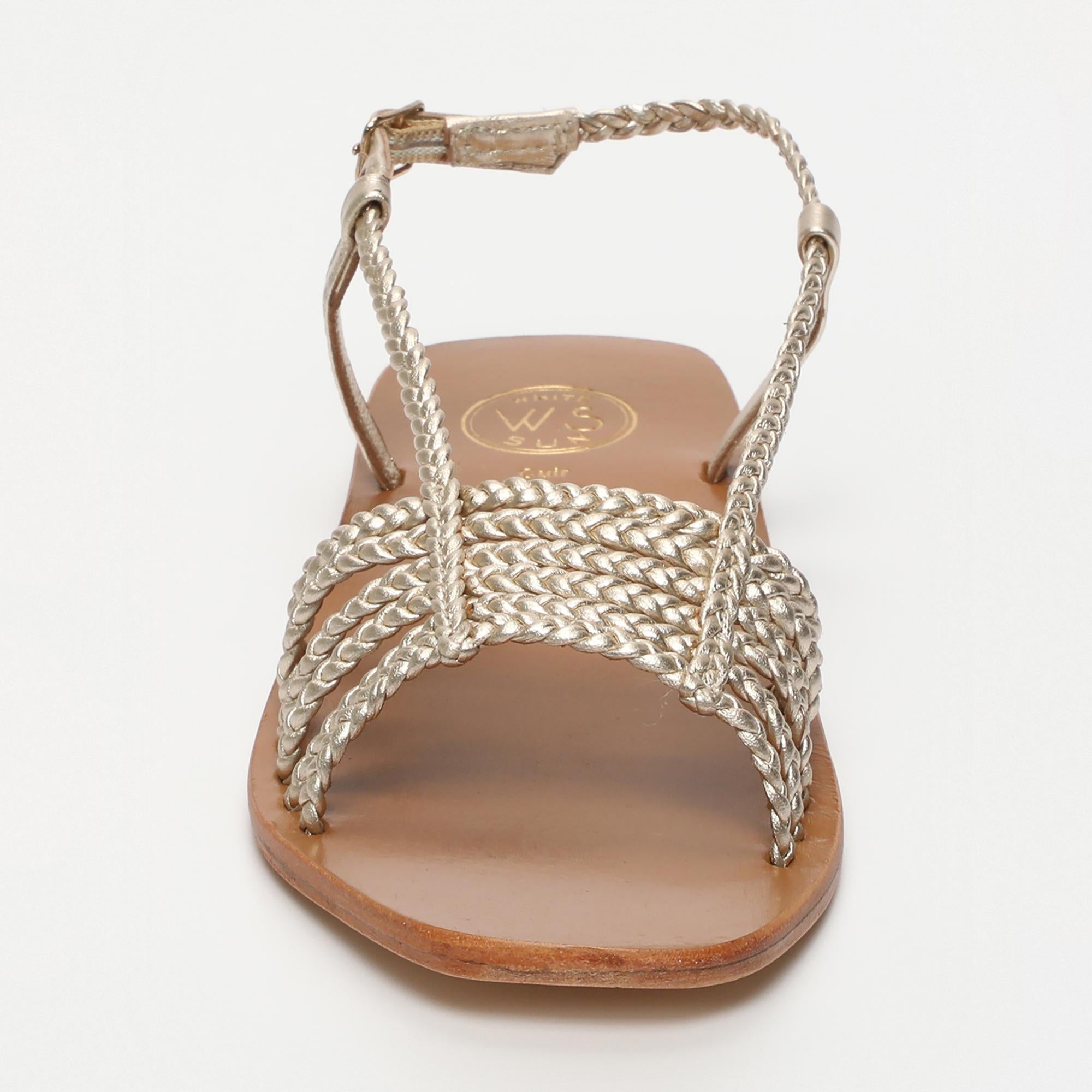 MILA sandales en cuir platine