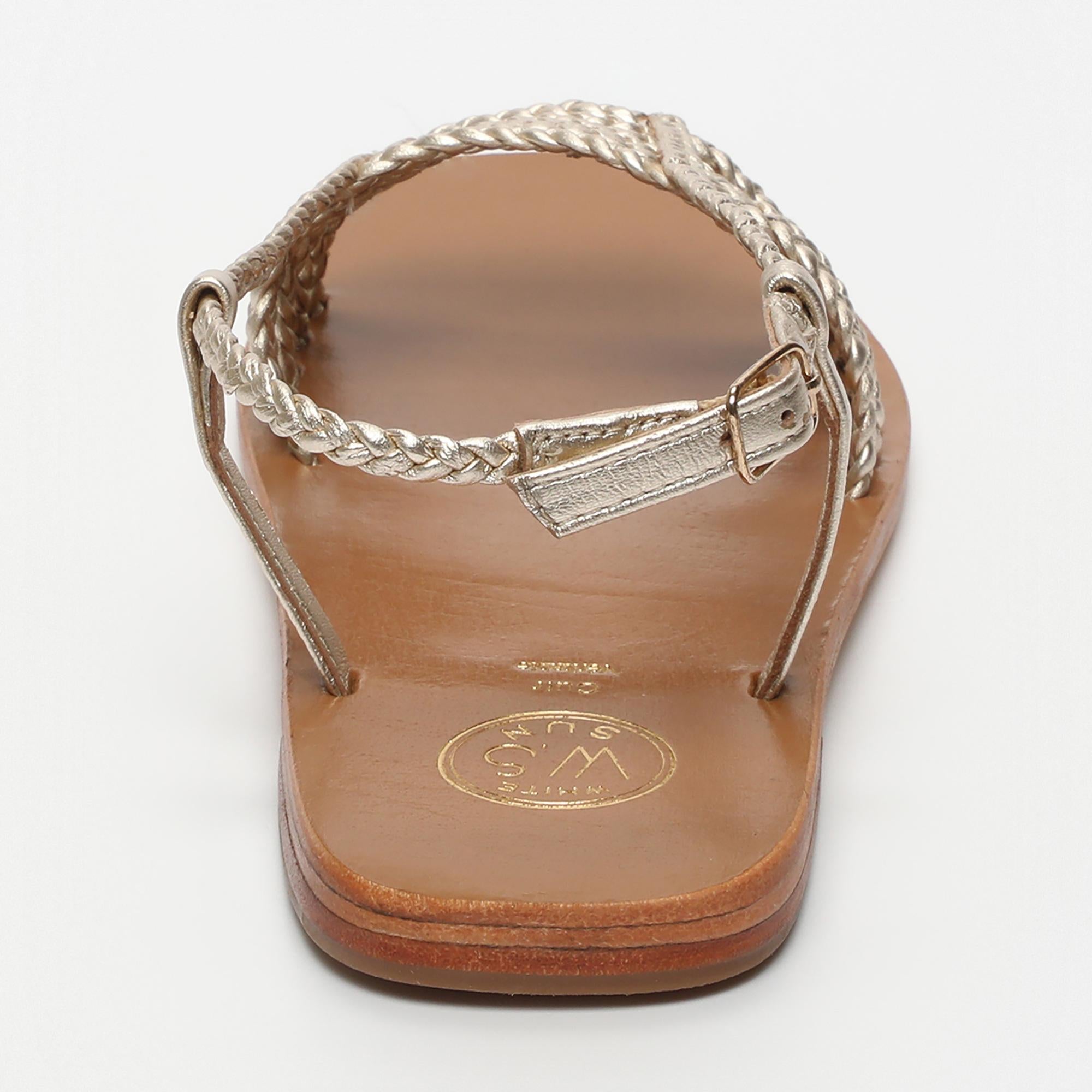MILA sandales en cuir platine