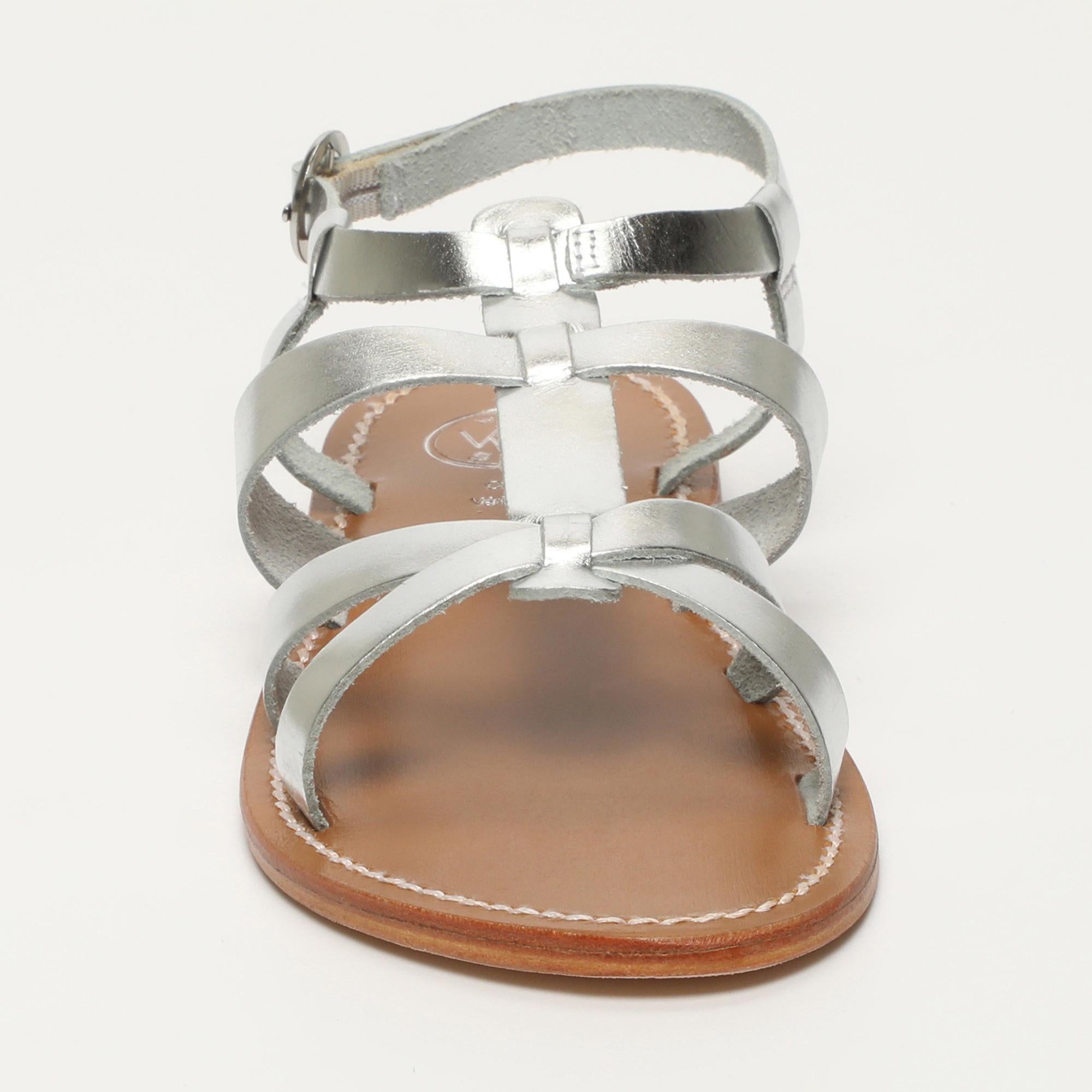 NIMA sandales en cuir argent