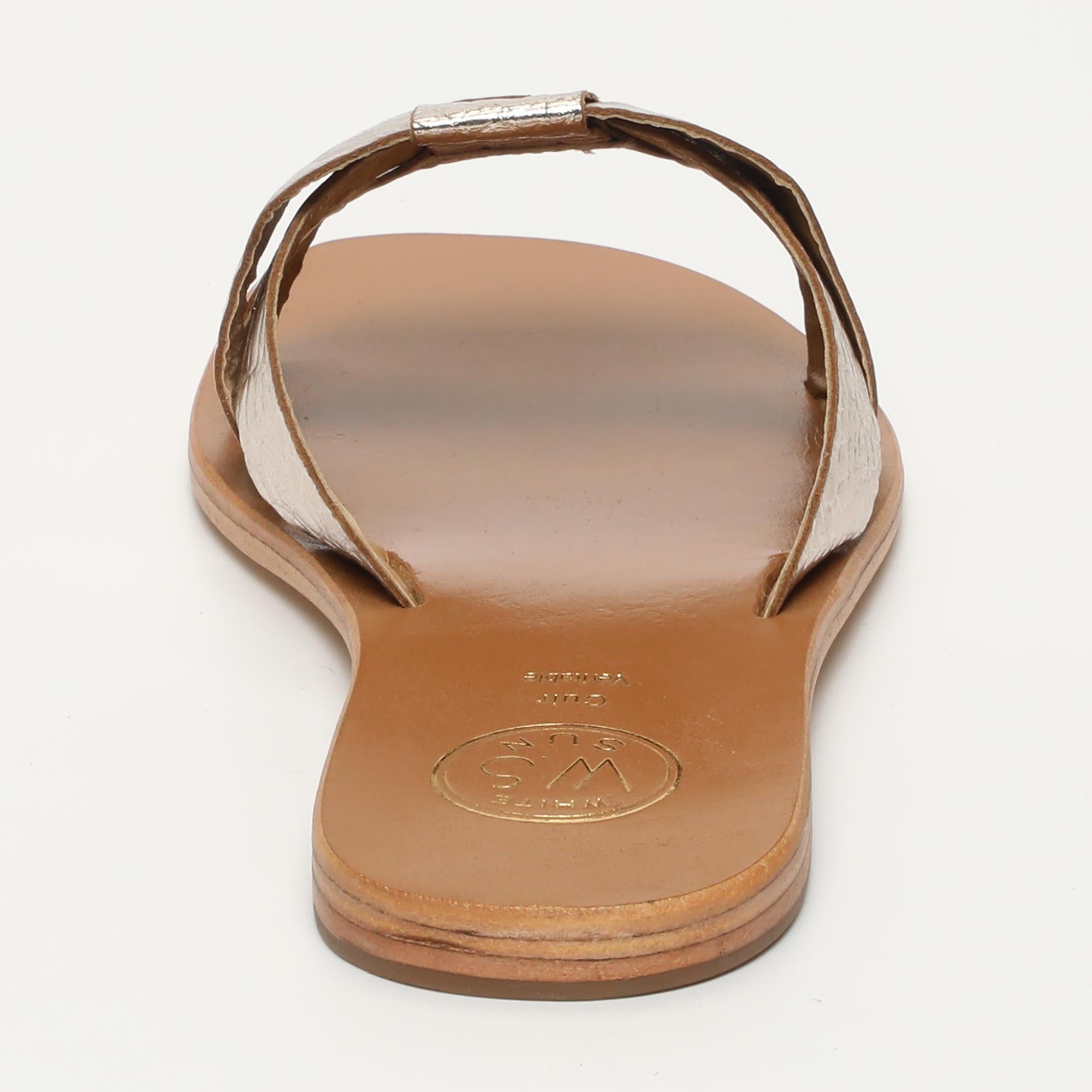 NOHAM mules en cuir croco or clair