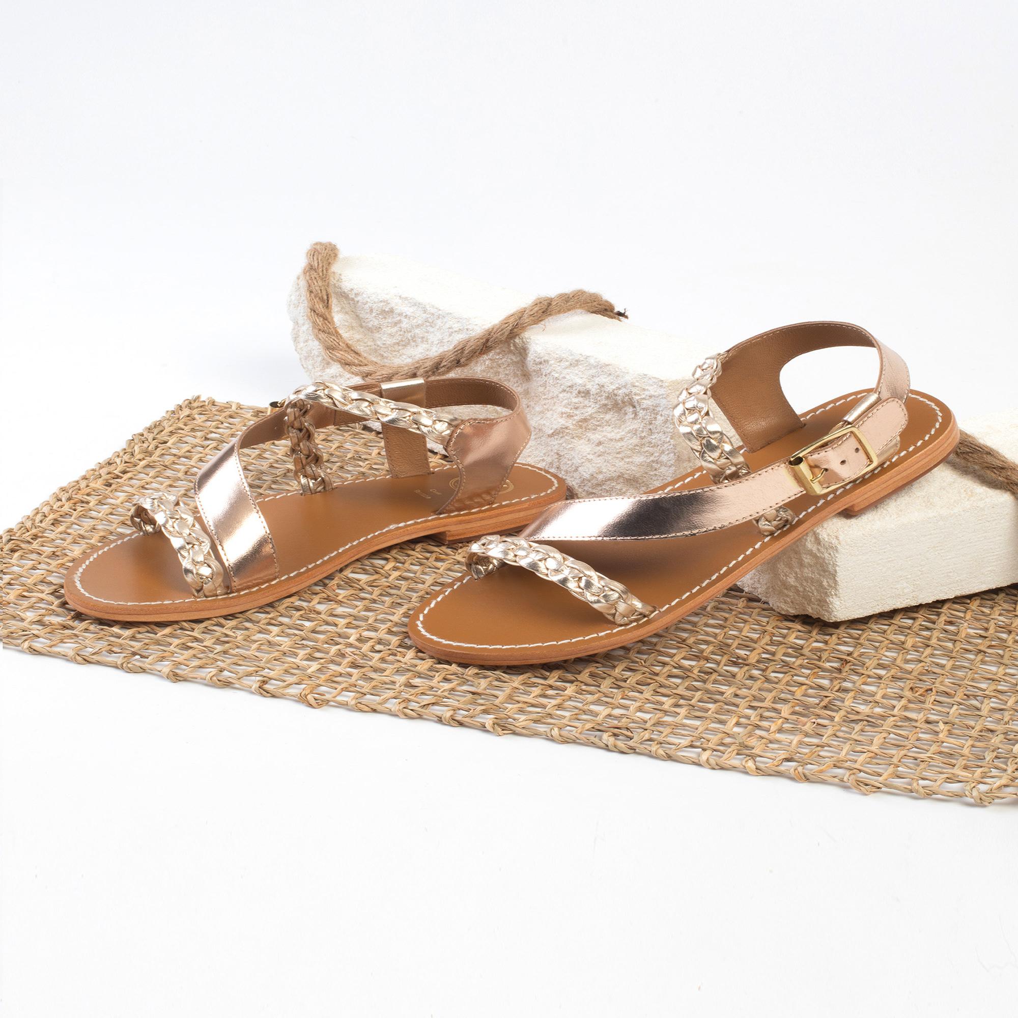 OLCANI sandales en cuir or