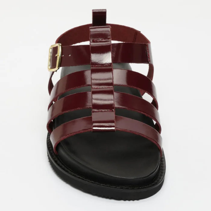TYLER sandales en cuir blackberry verni