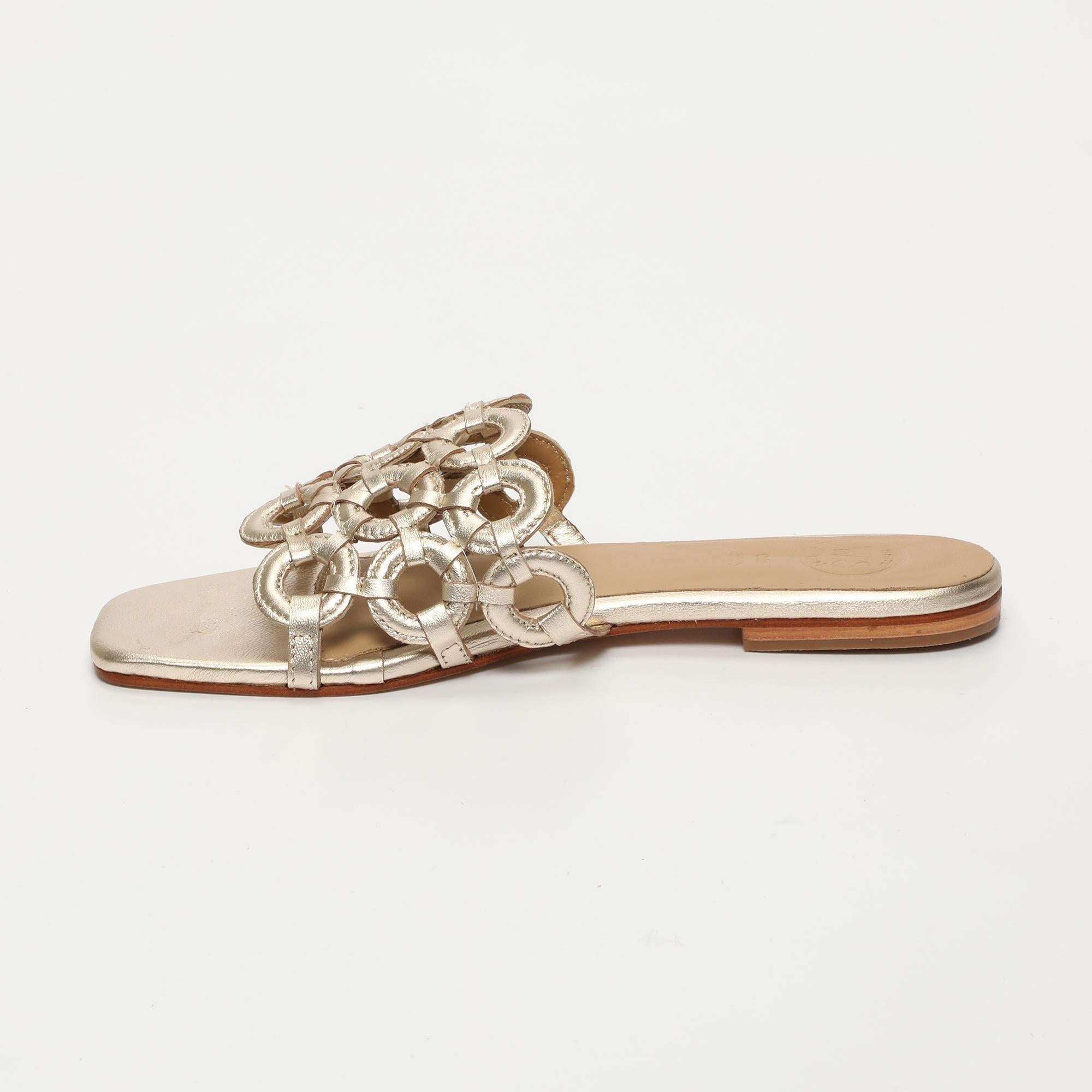 ROXA mules en cuir or