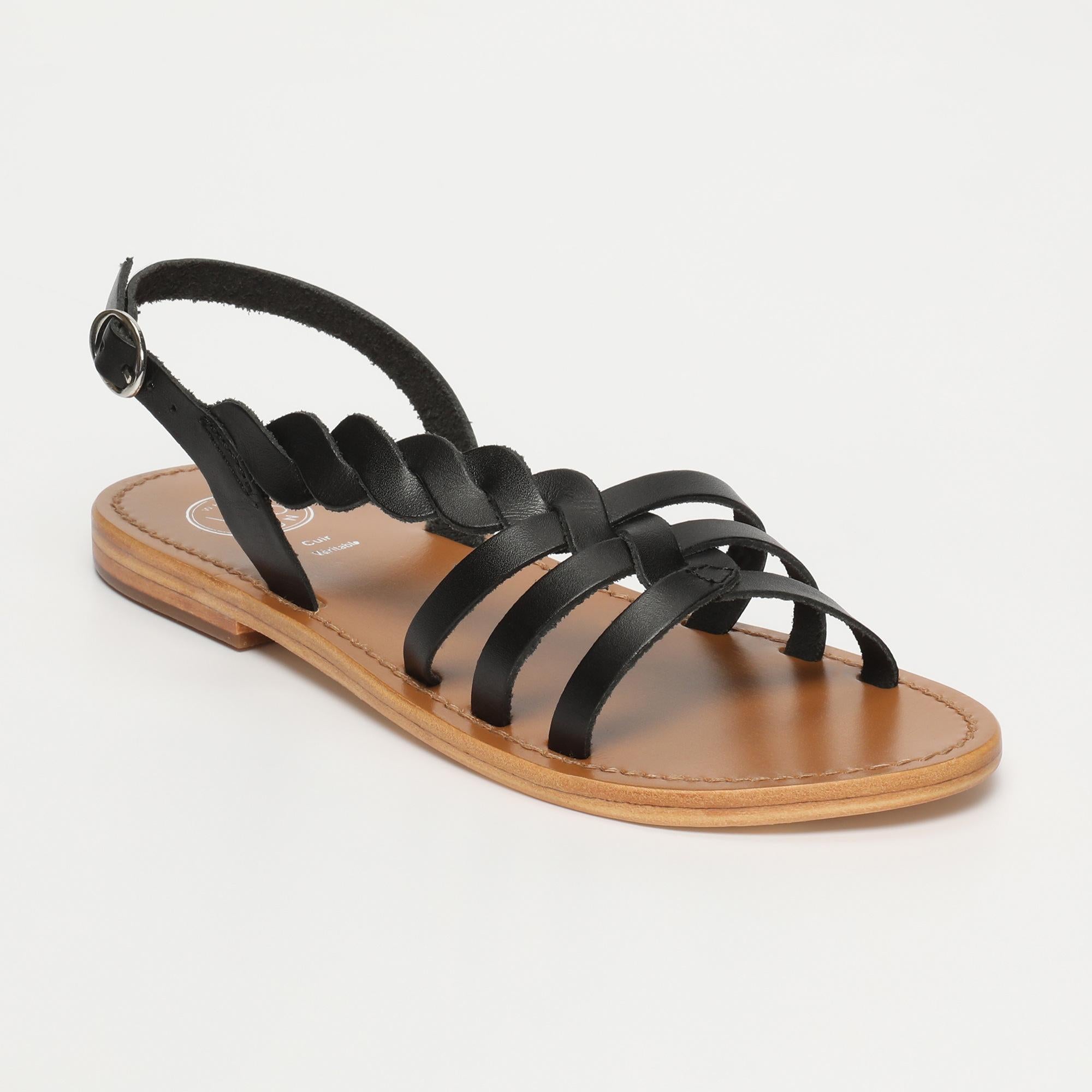 SATYRE sandales en cuir noir