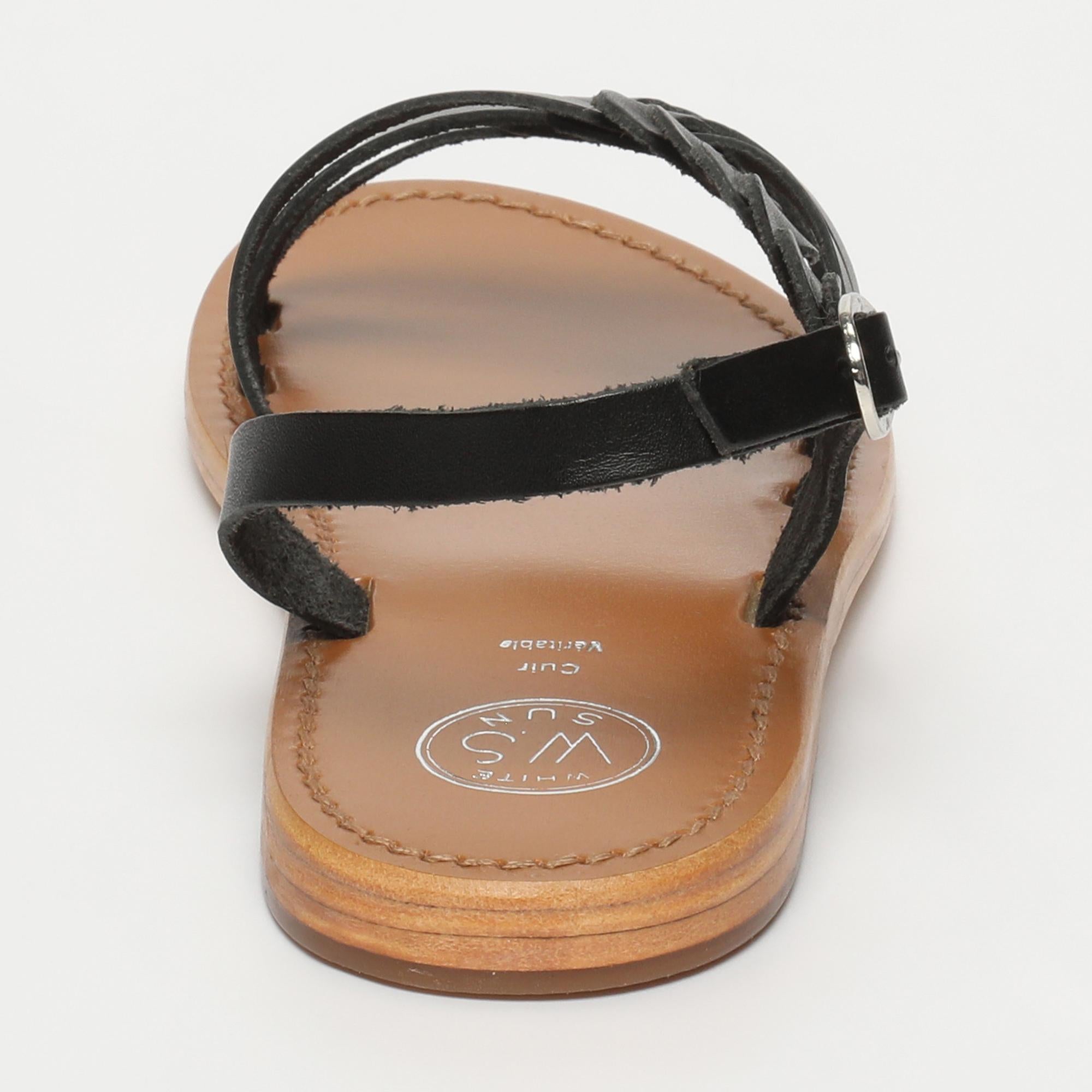 SATYRE sandales en cuir noir