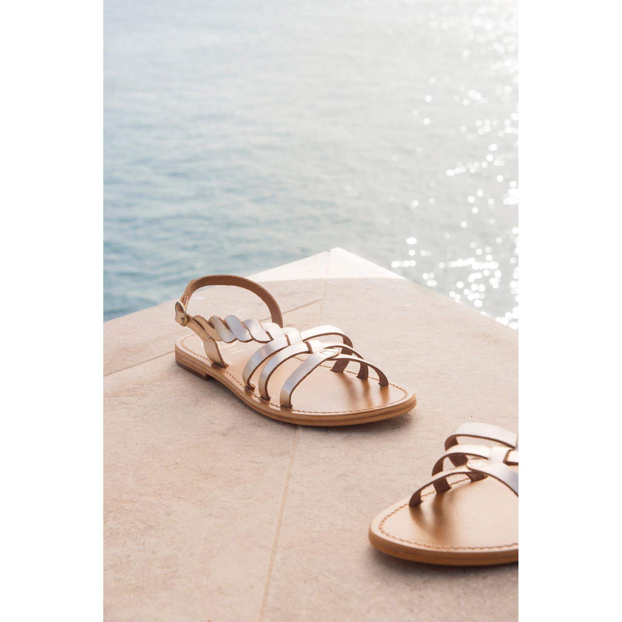 SATYRE sandales en cuir or