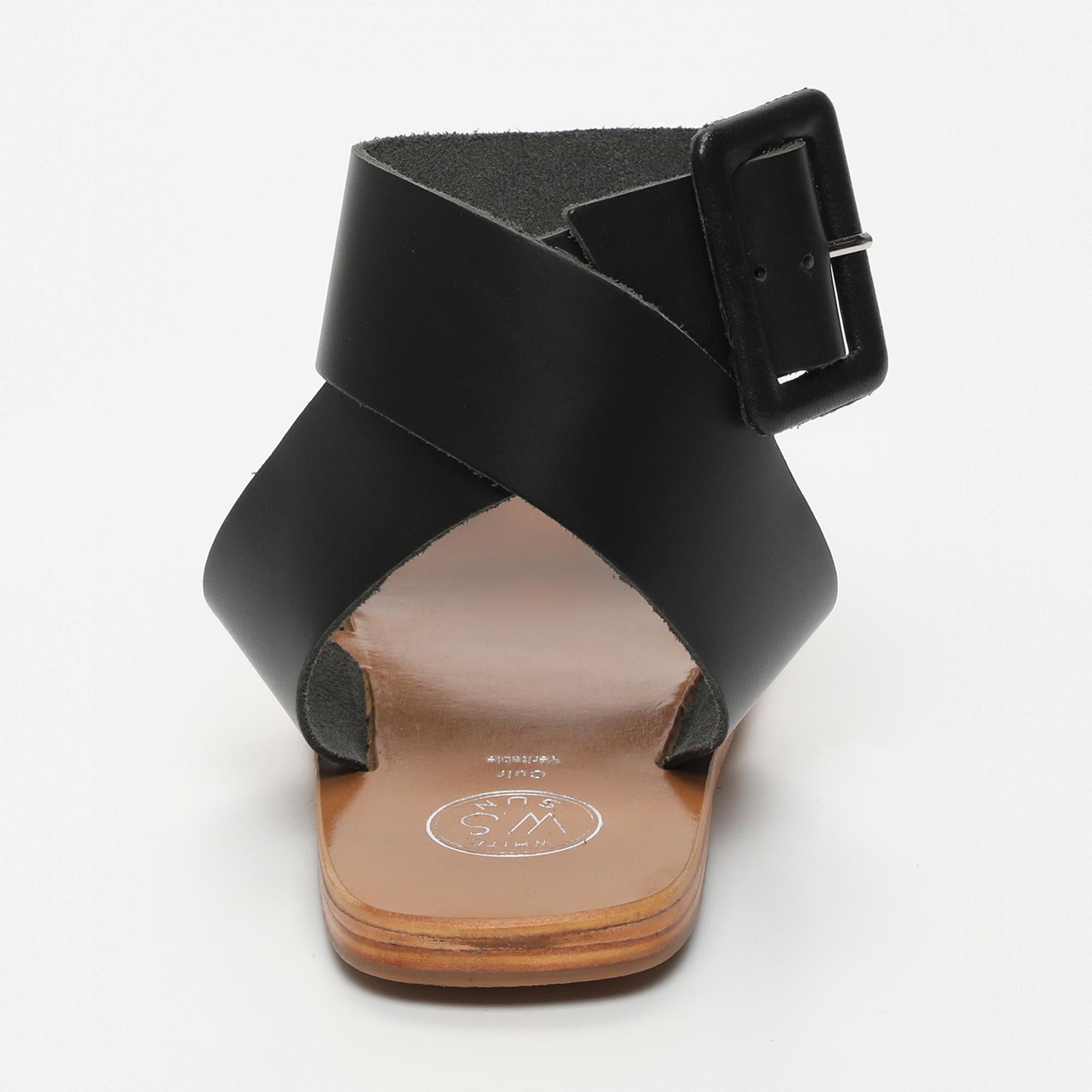SOFIA sandales bracelet de cheville en cuir noir