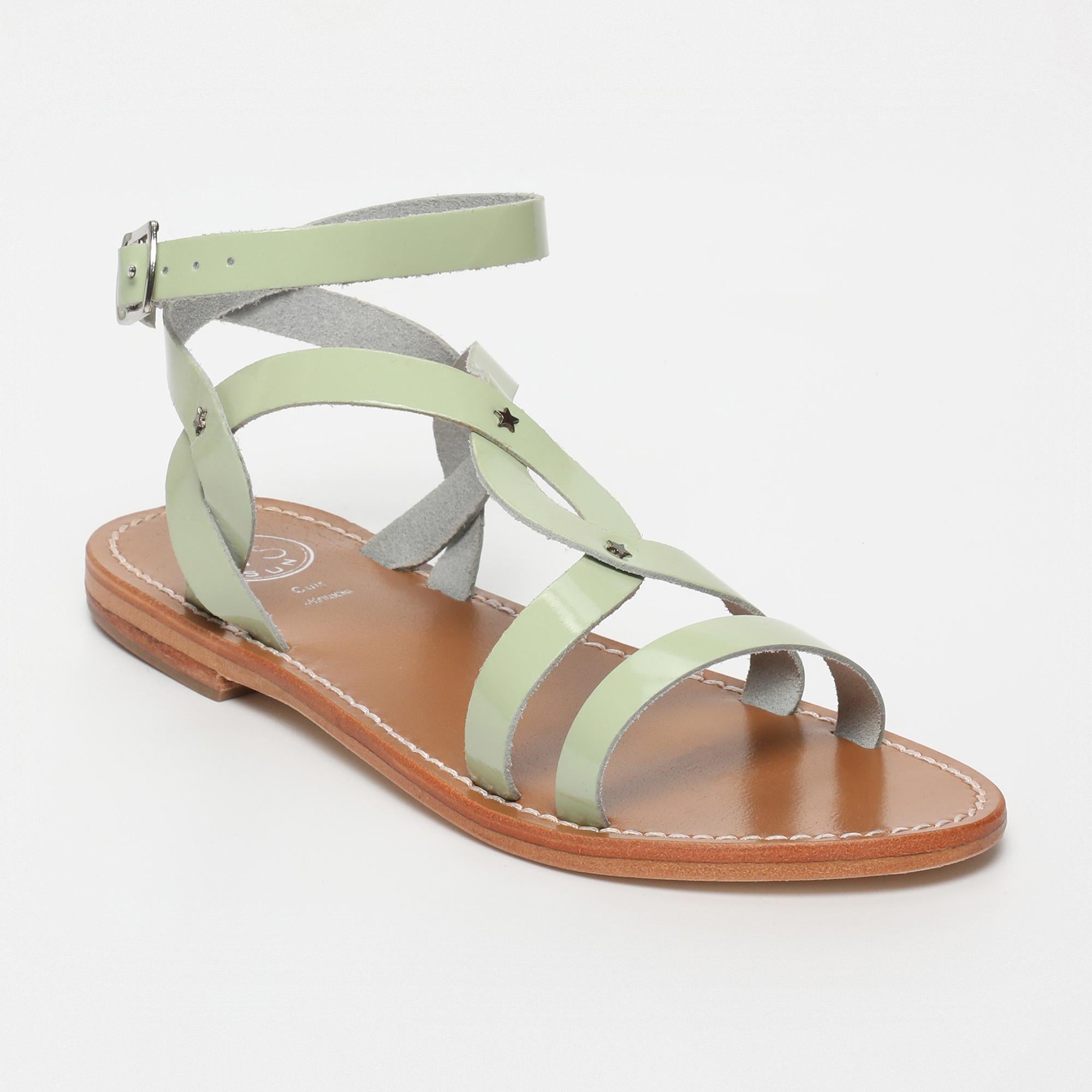 TIKI sandales en cuir menthe