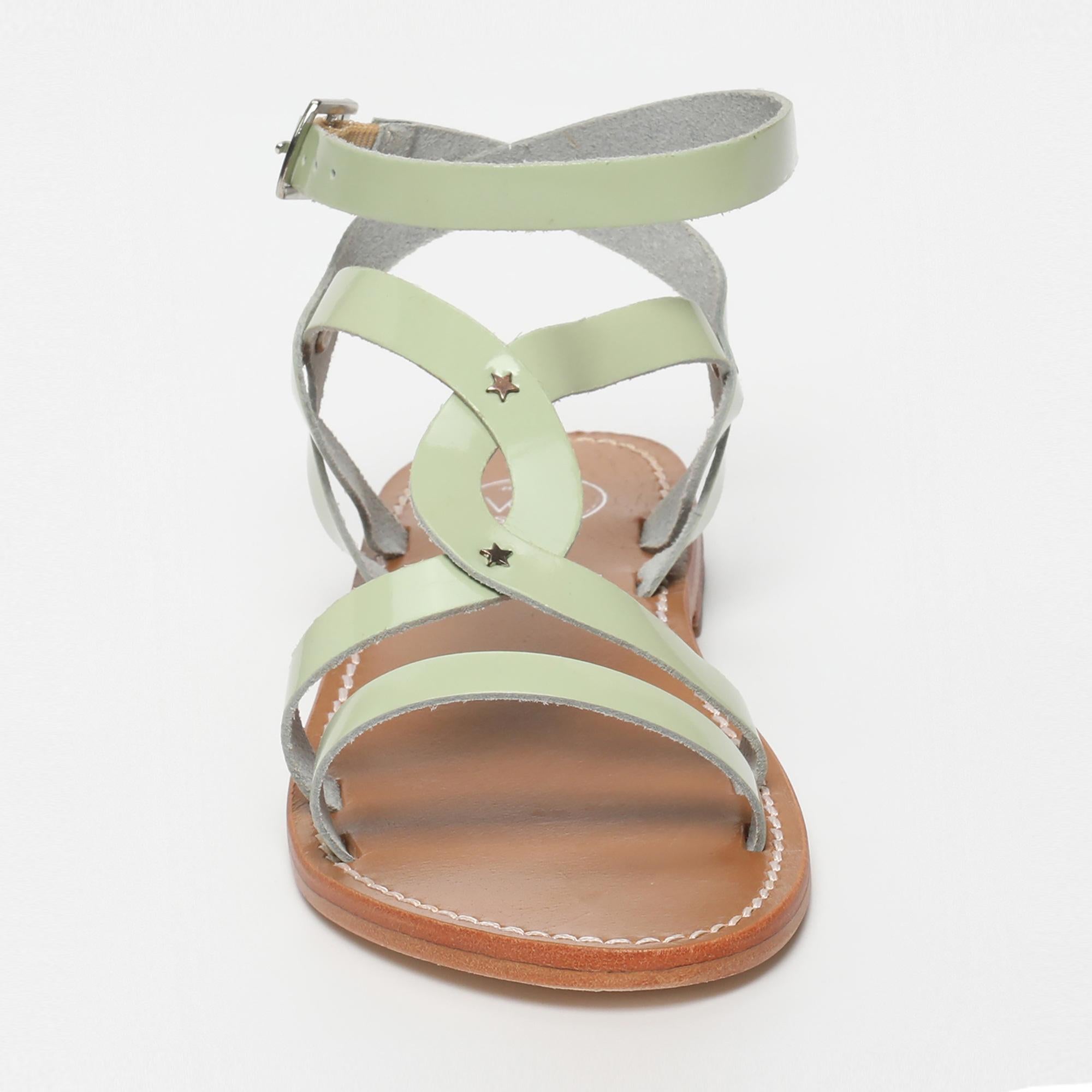 TIKI sandales en cuir menthe