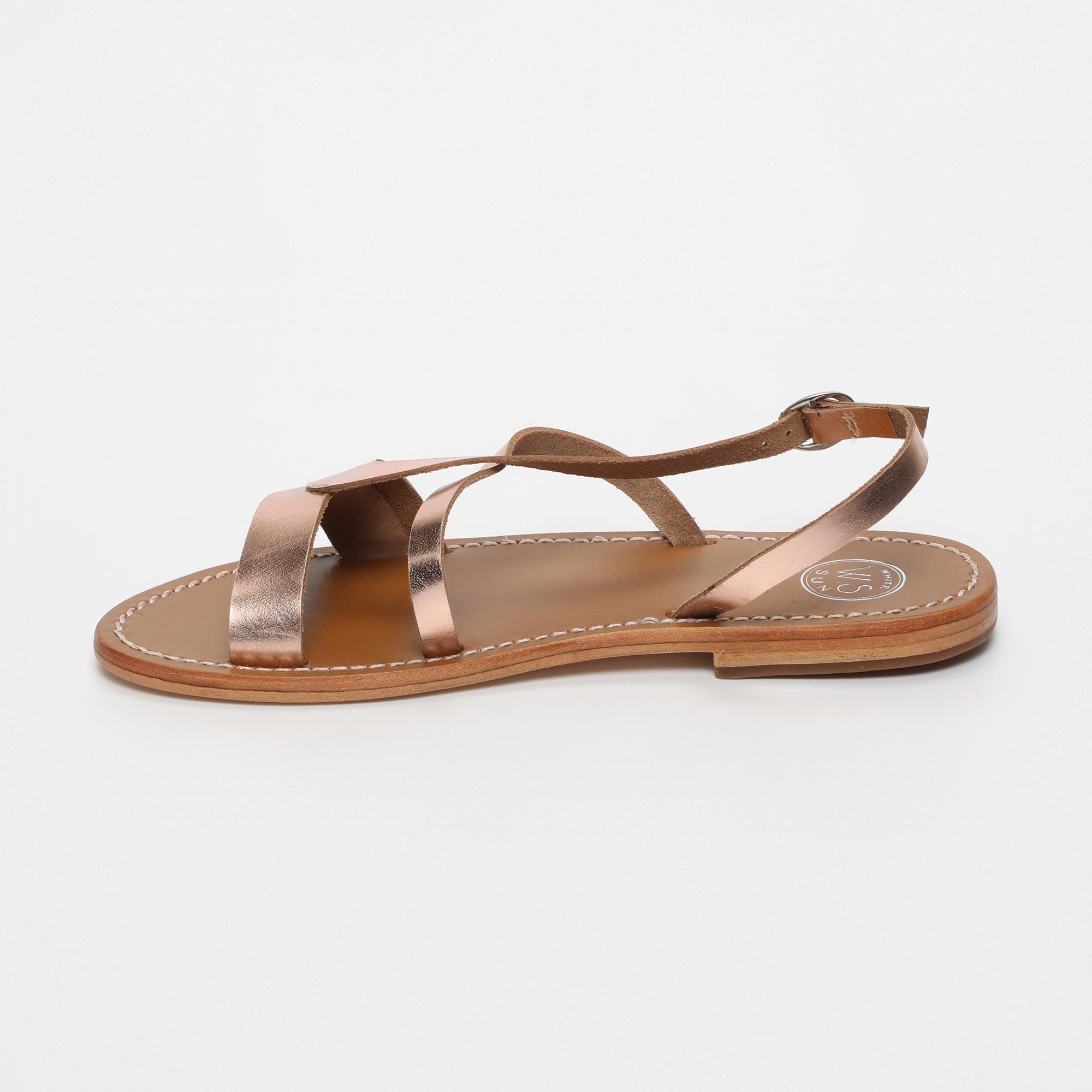 TAEGAN sandales en cuir or rose