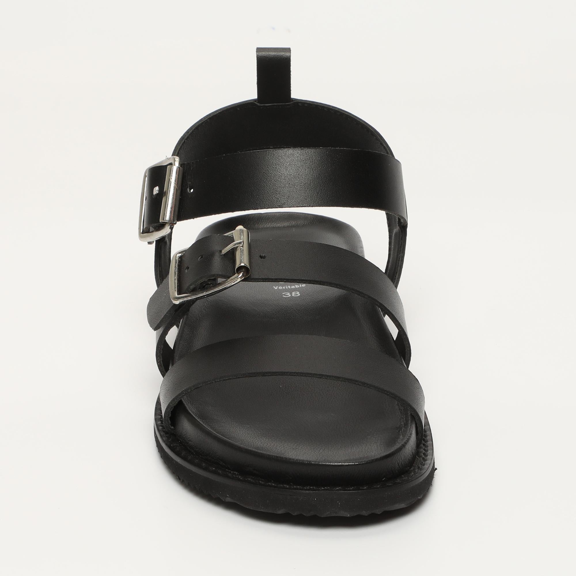 TAMIA sandales en cuir noir