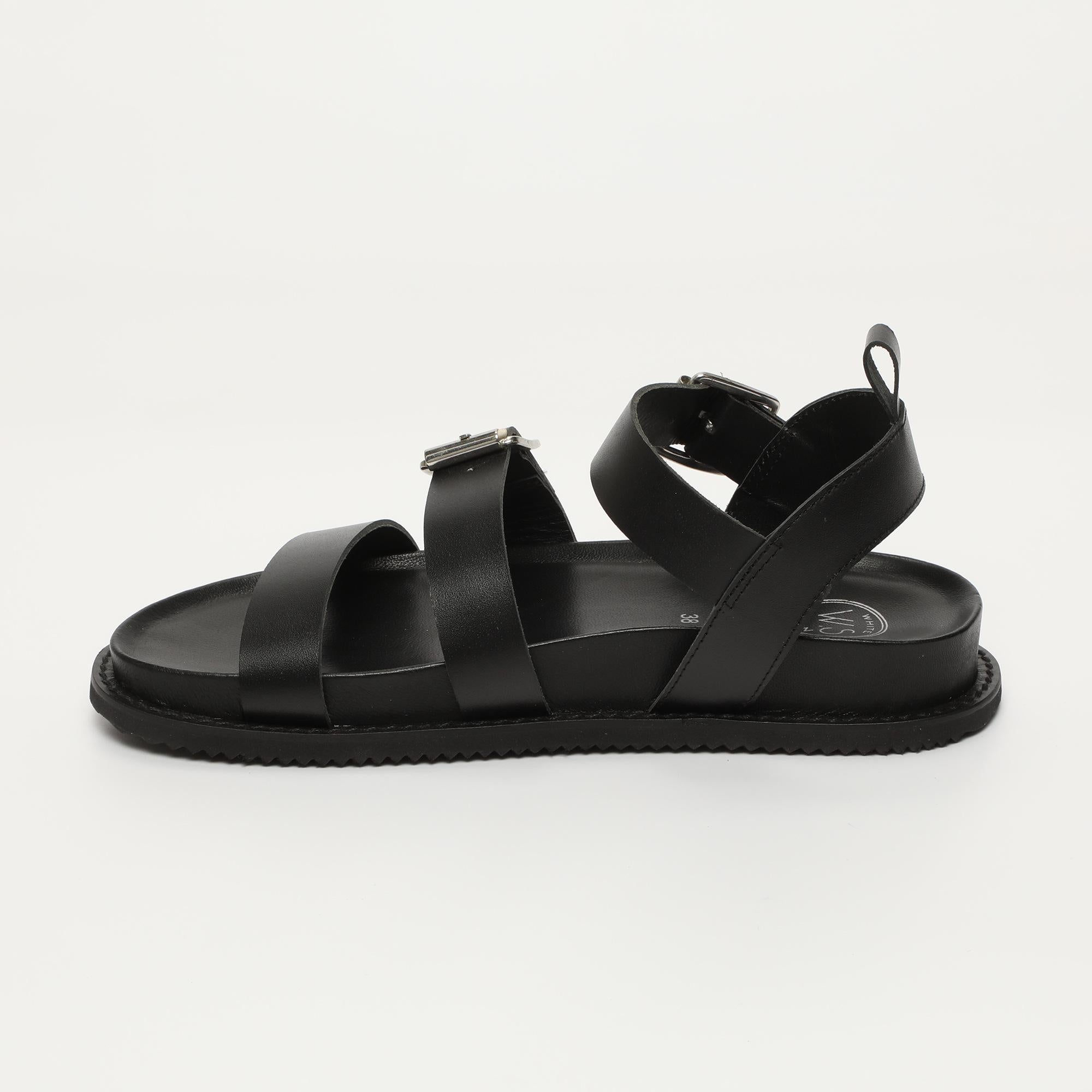 TAMIA sandales en cuir noir