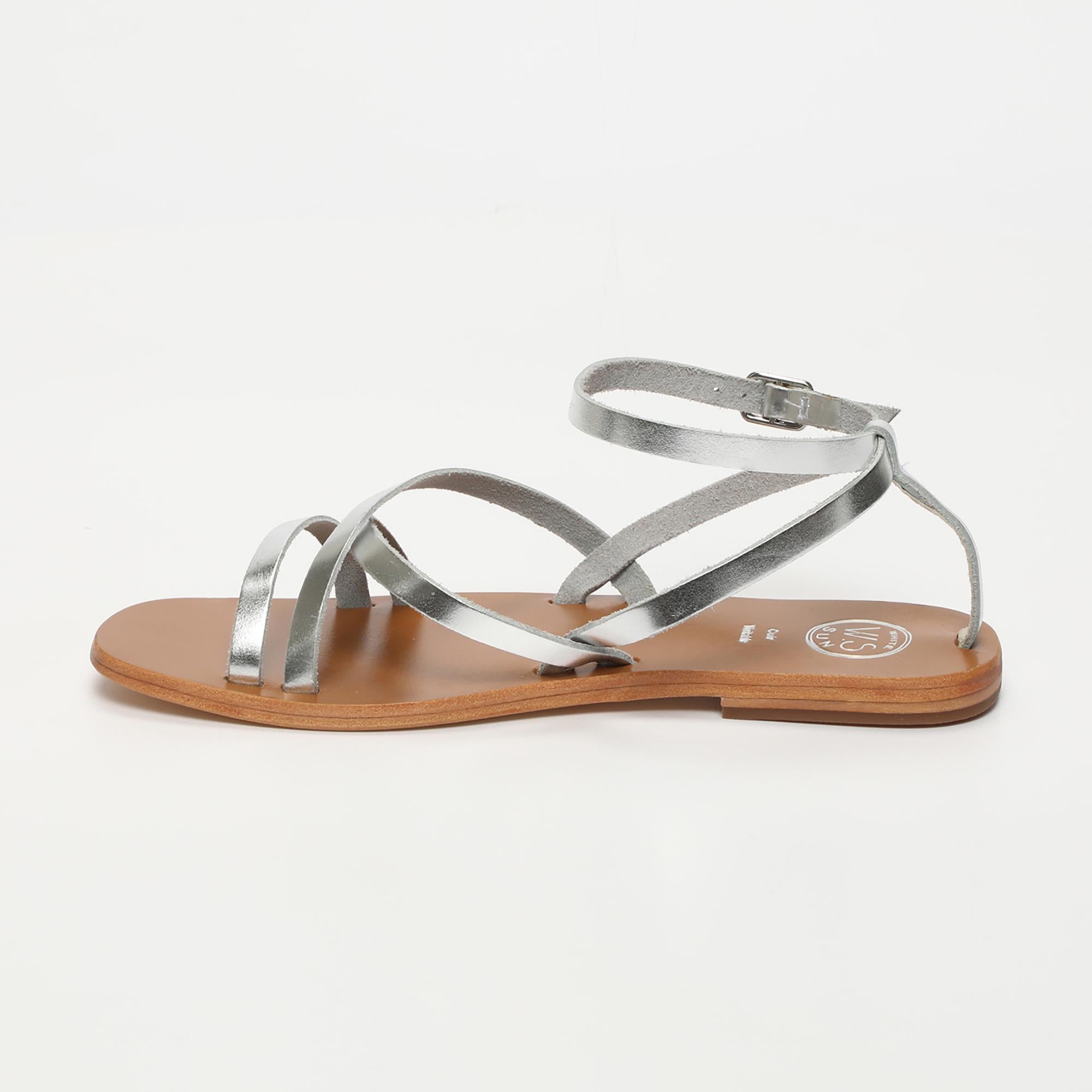 TAMMY sandales en cuir argent