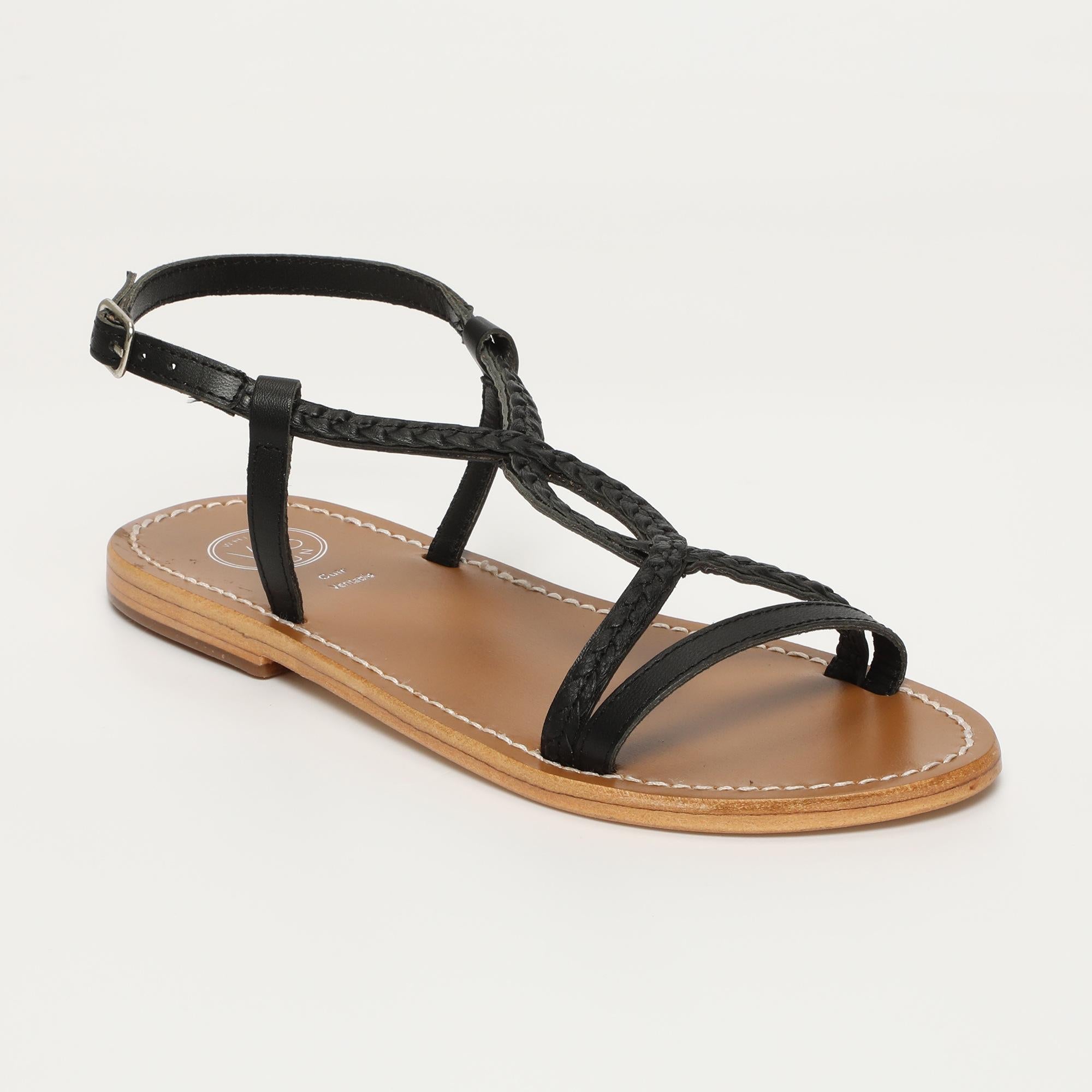 TARA sandales en cuir noir