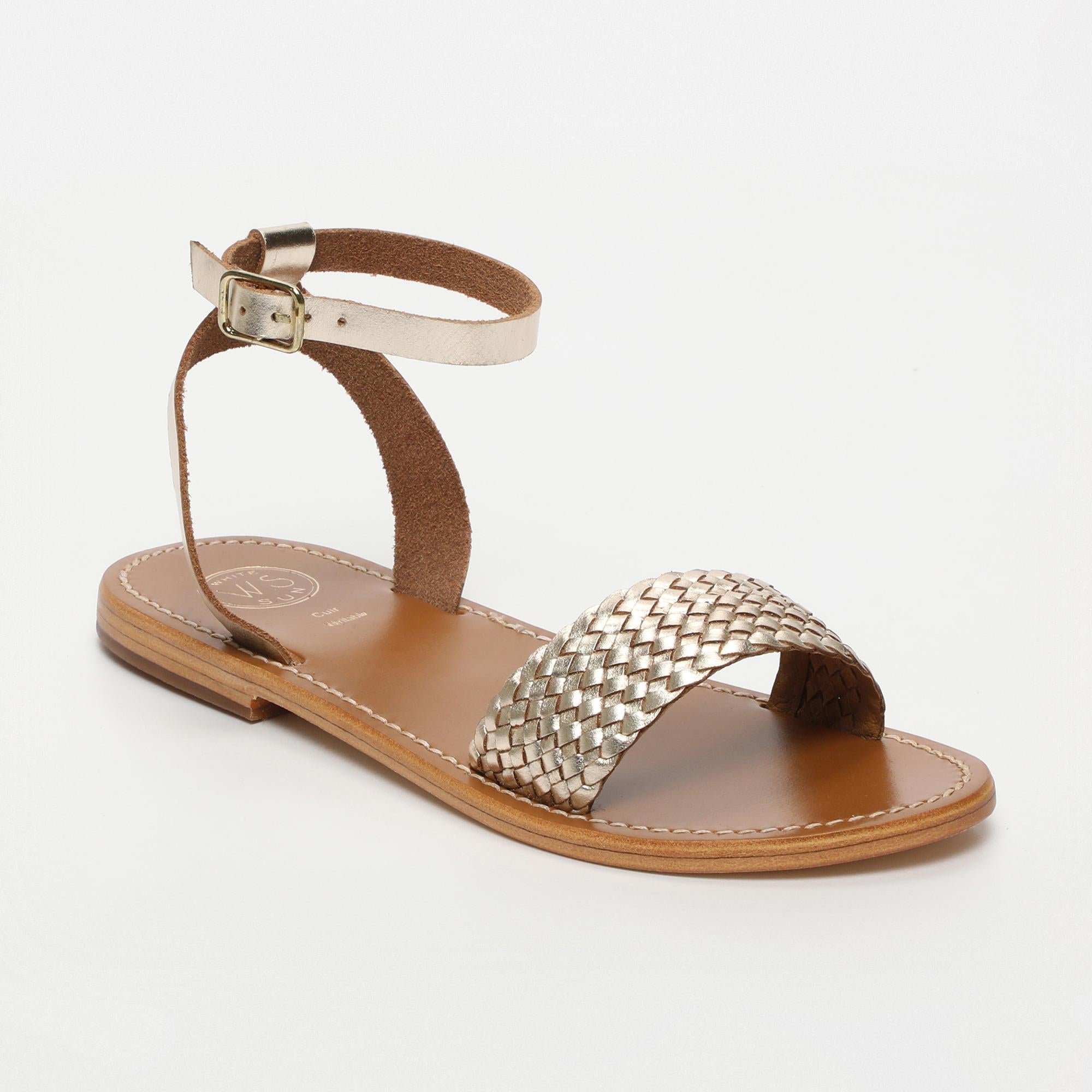 TAYTUM sandales bracelet de cheville tresse en cuir or