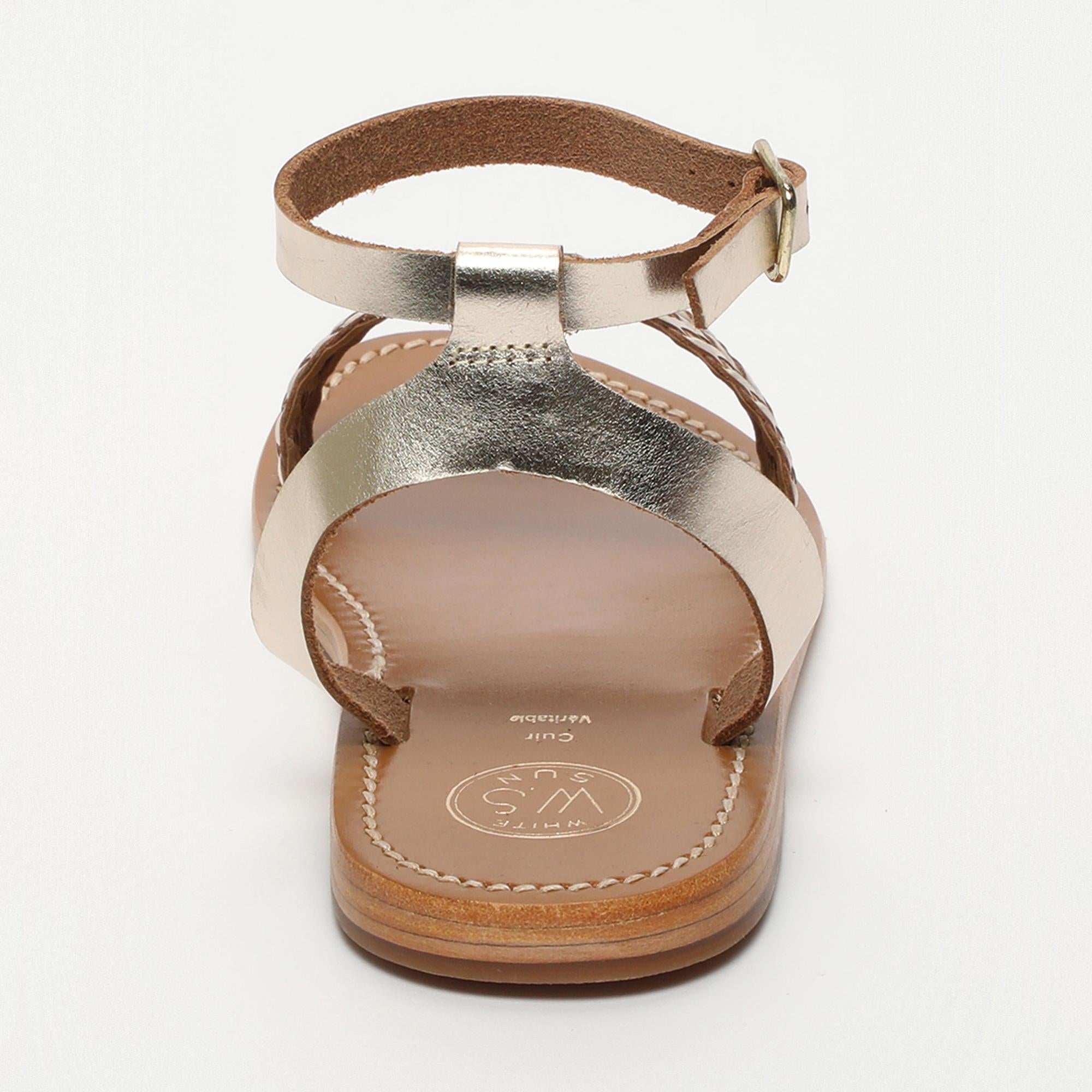 TAYTUM sandales bracelet de cheville tresse en cuir or
