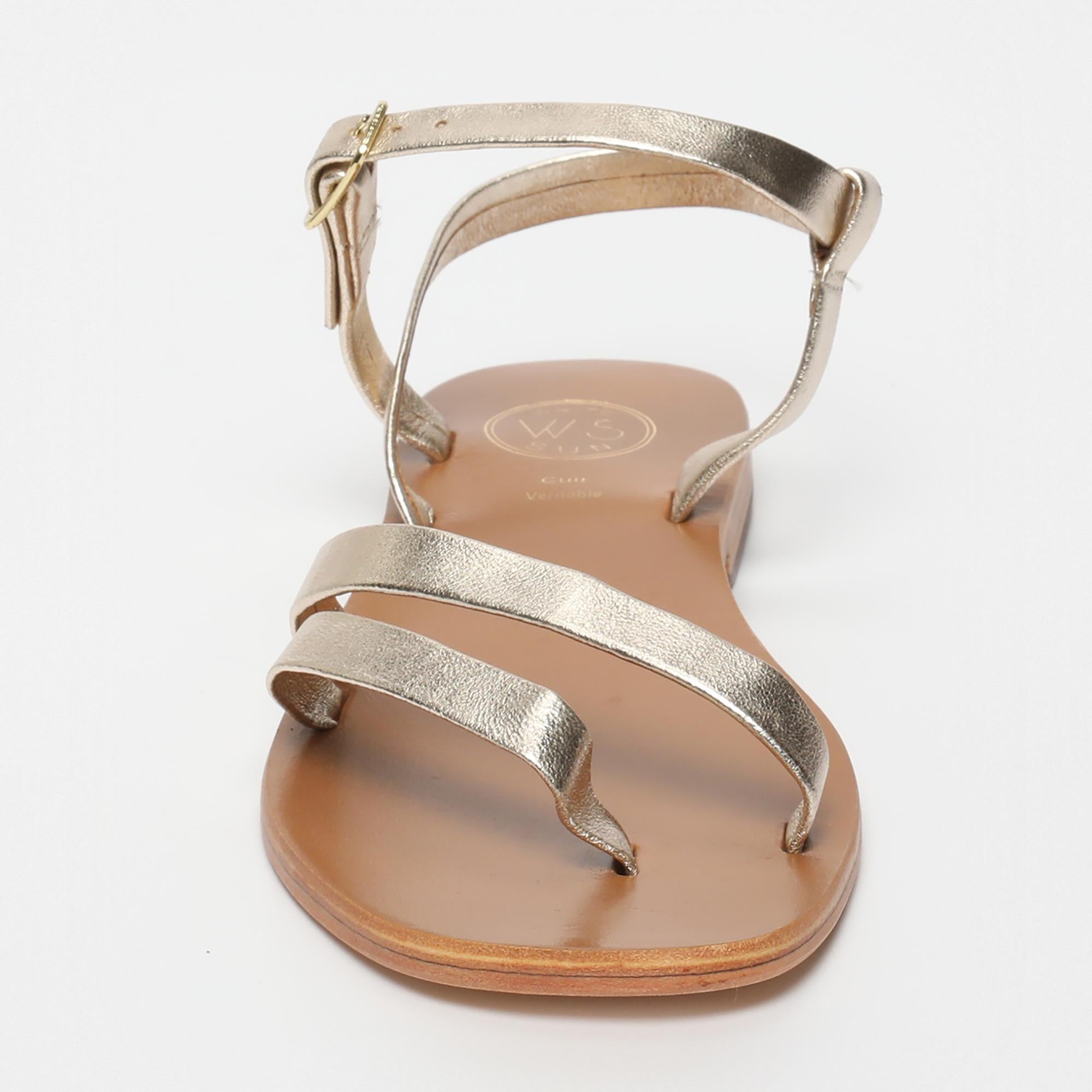 TERESA sandales en cuir platine