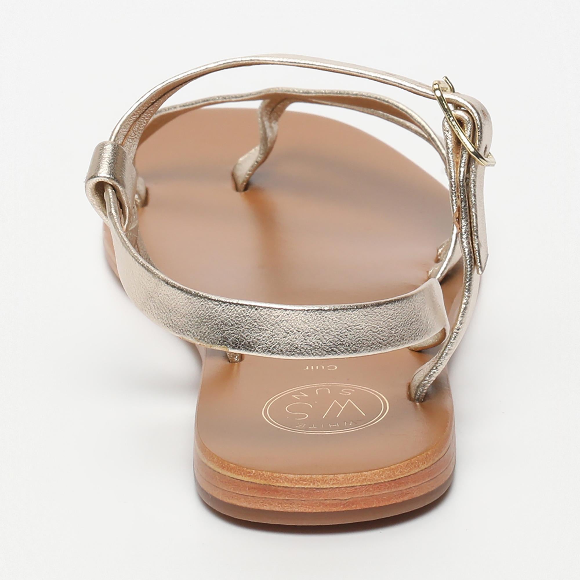 TERESA sandales en cuir platine
