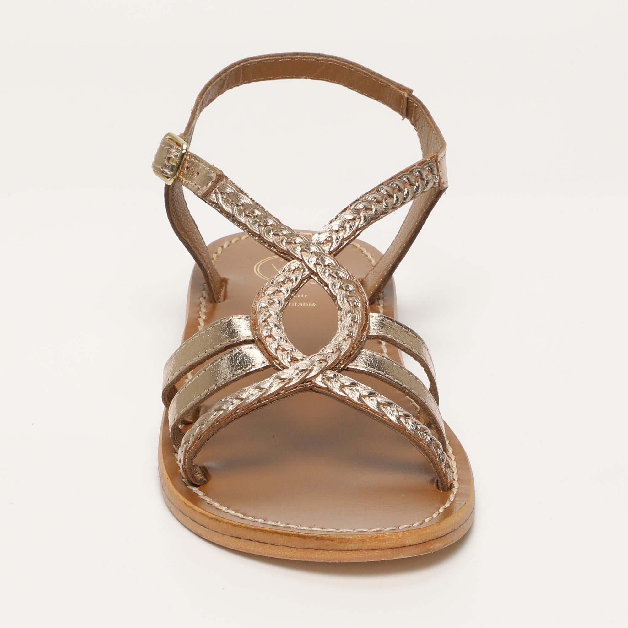 TESS sandales en cuir or