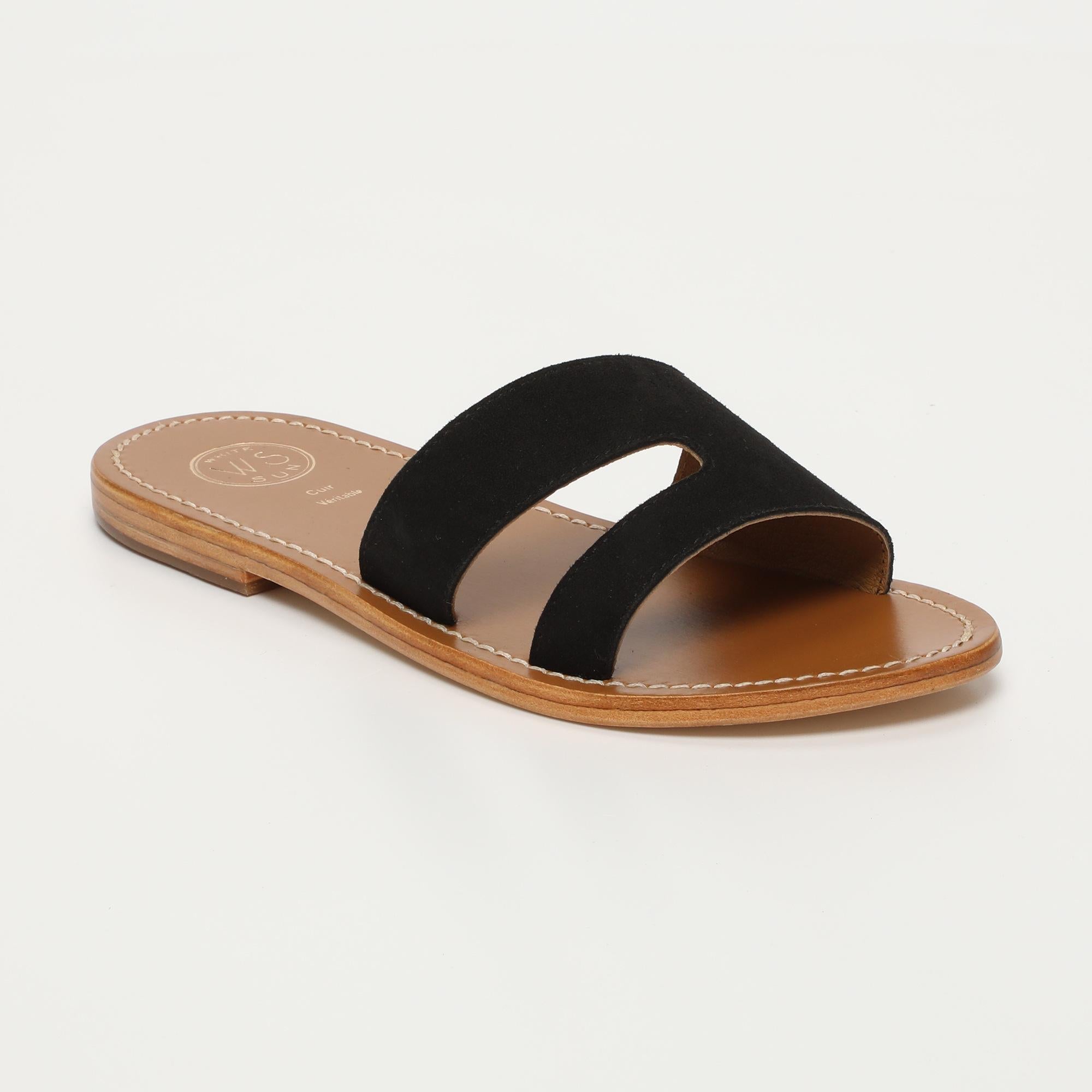 THERESE mules en cuir noir