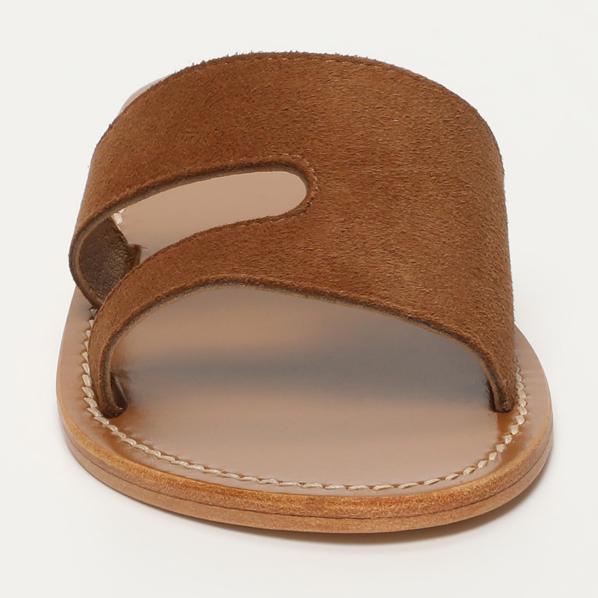 THERESE mules en cuir camel