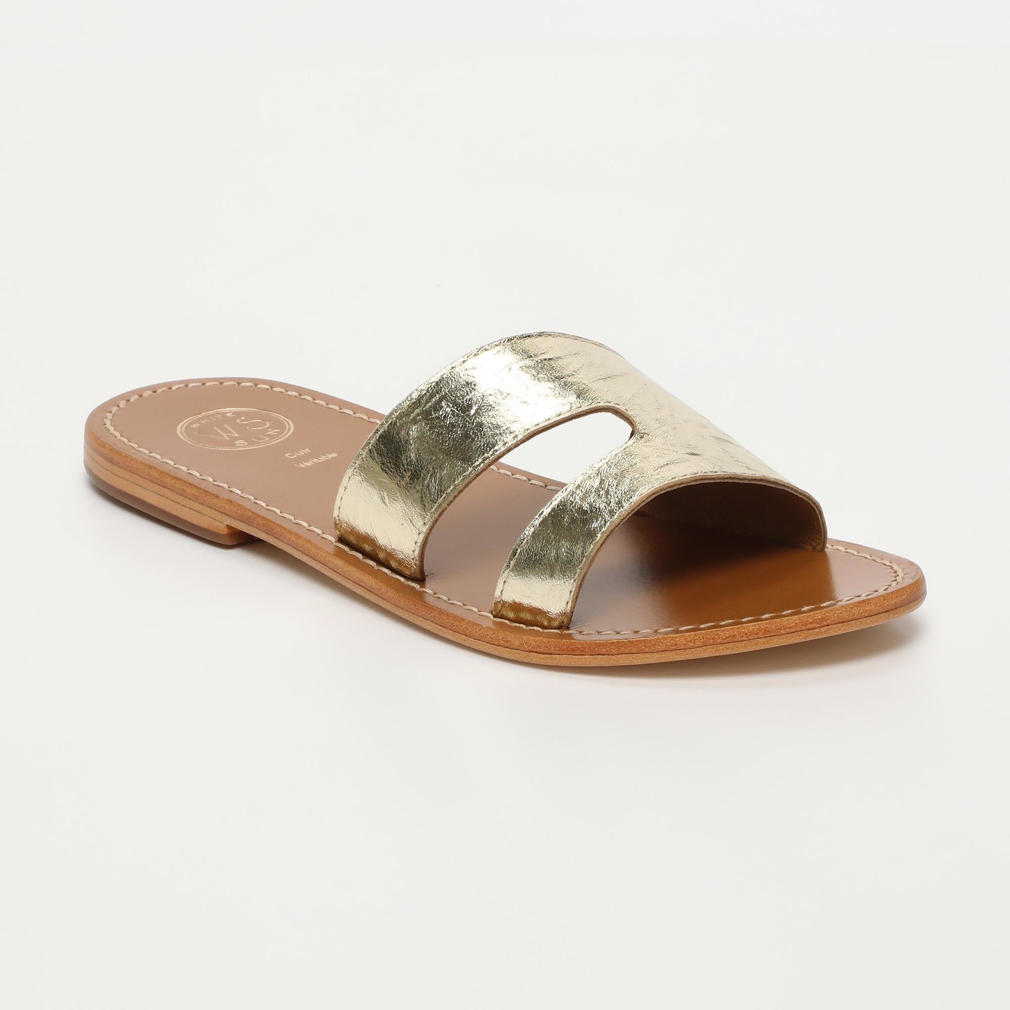THERESE mules en cuir or