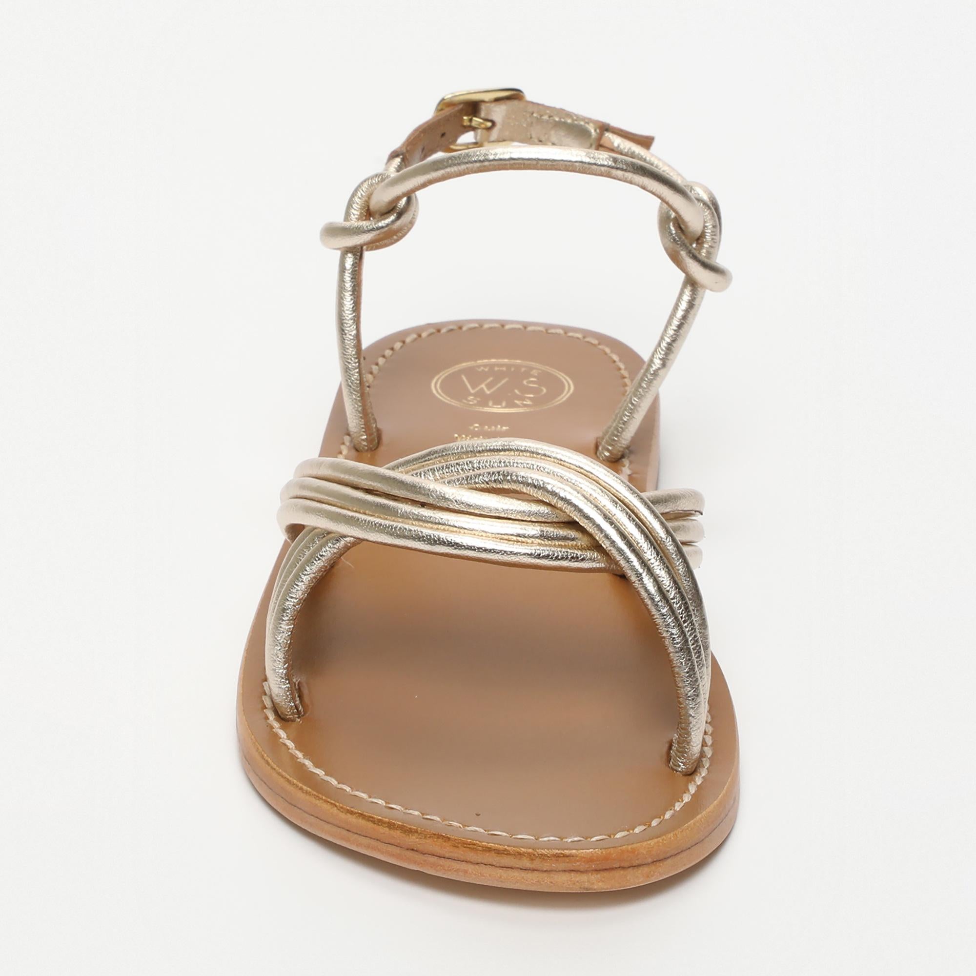 TIA sandales en cuir or