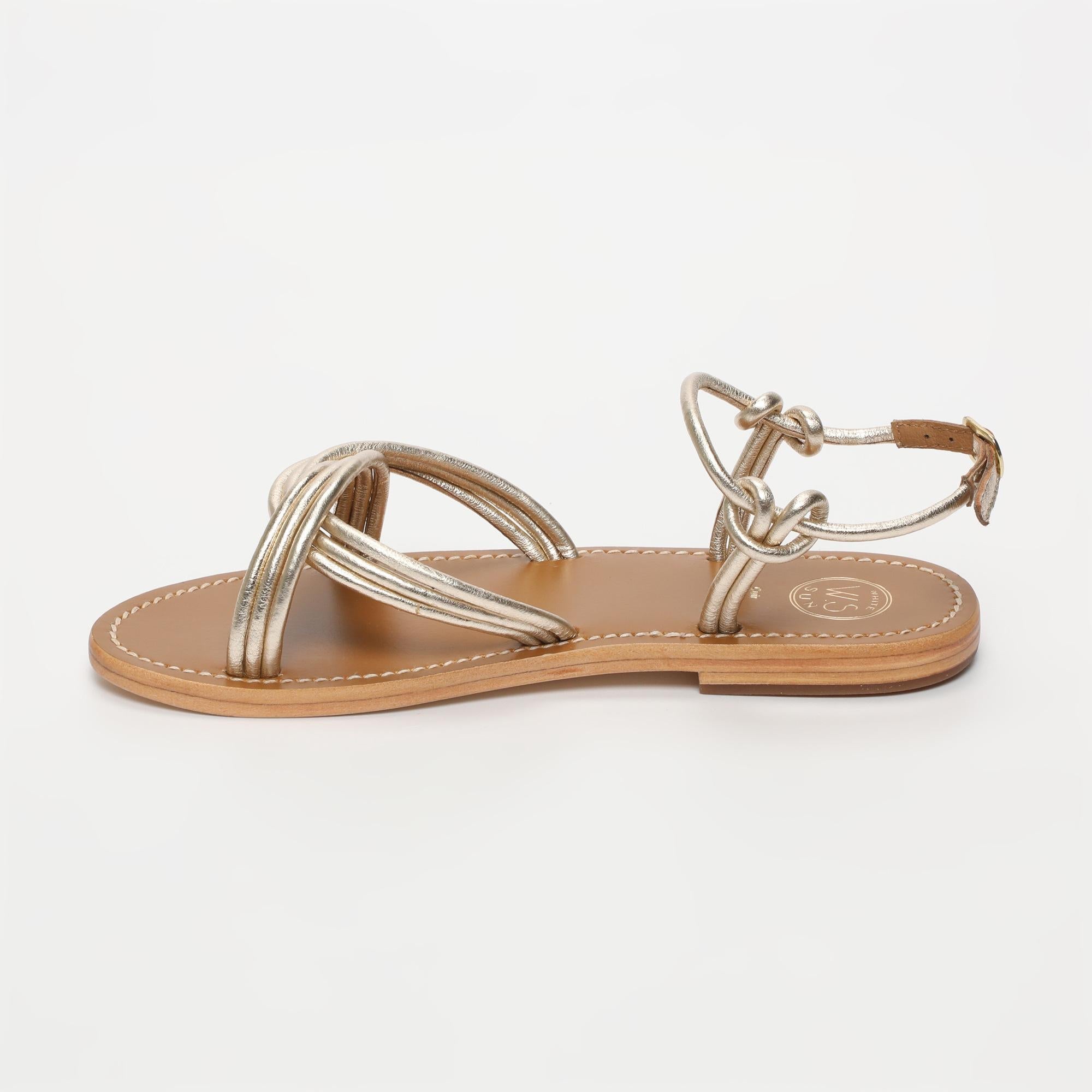 TIA sandales en cuir or