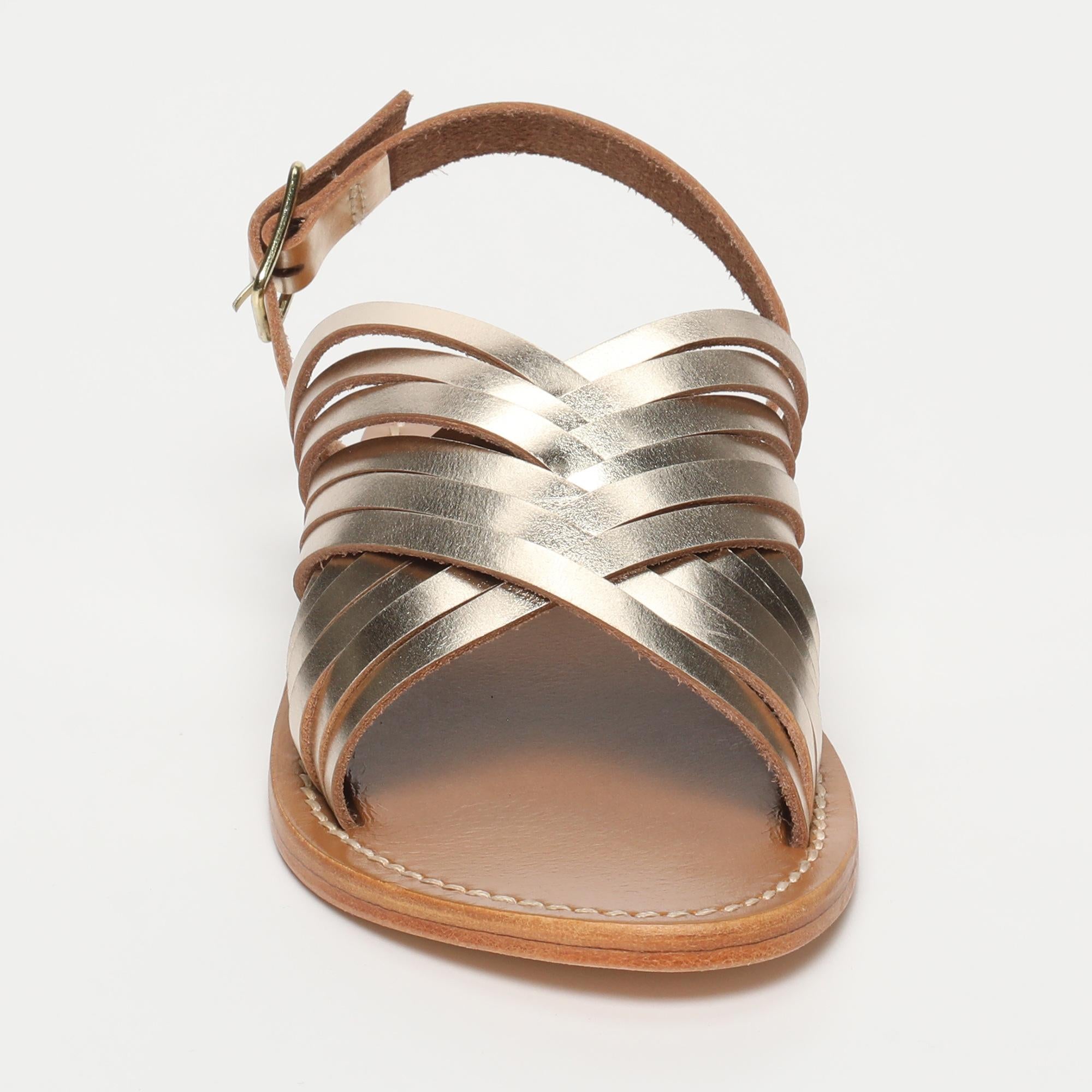 TRINITY sandales en cuir or