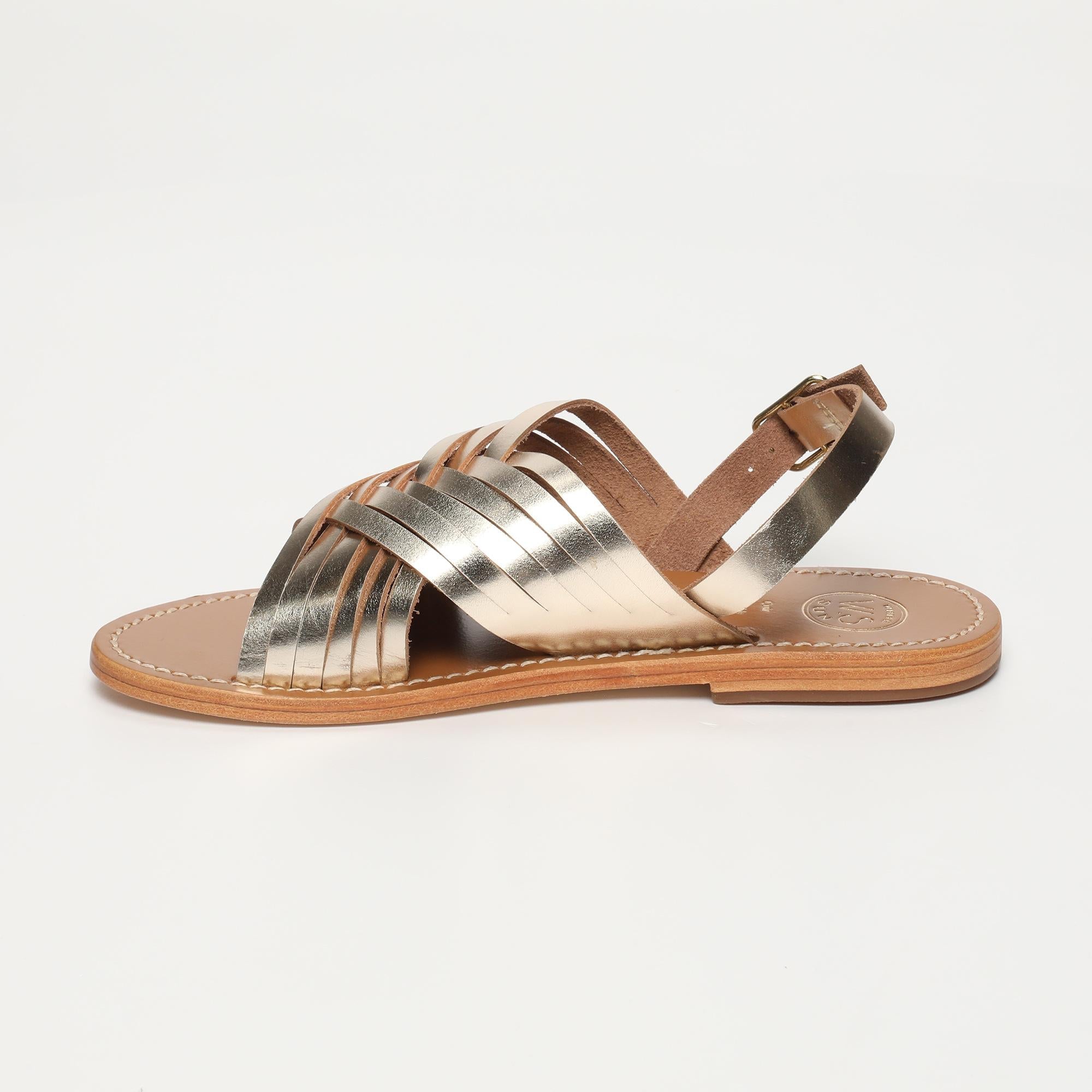 TRINITY sandales en cuir or