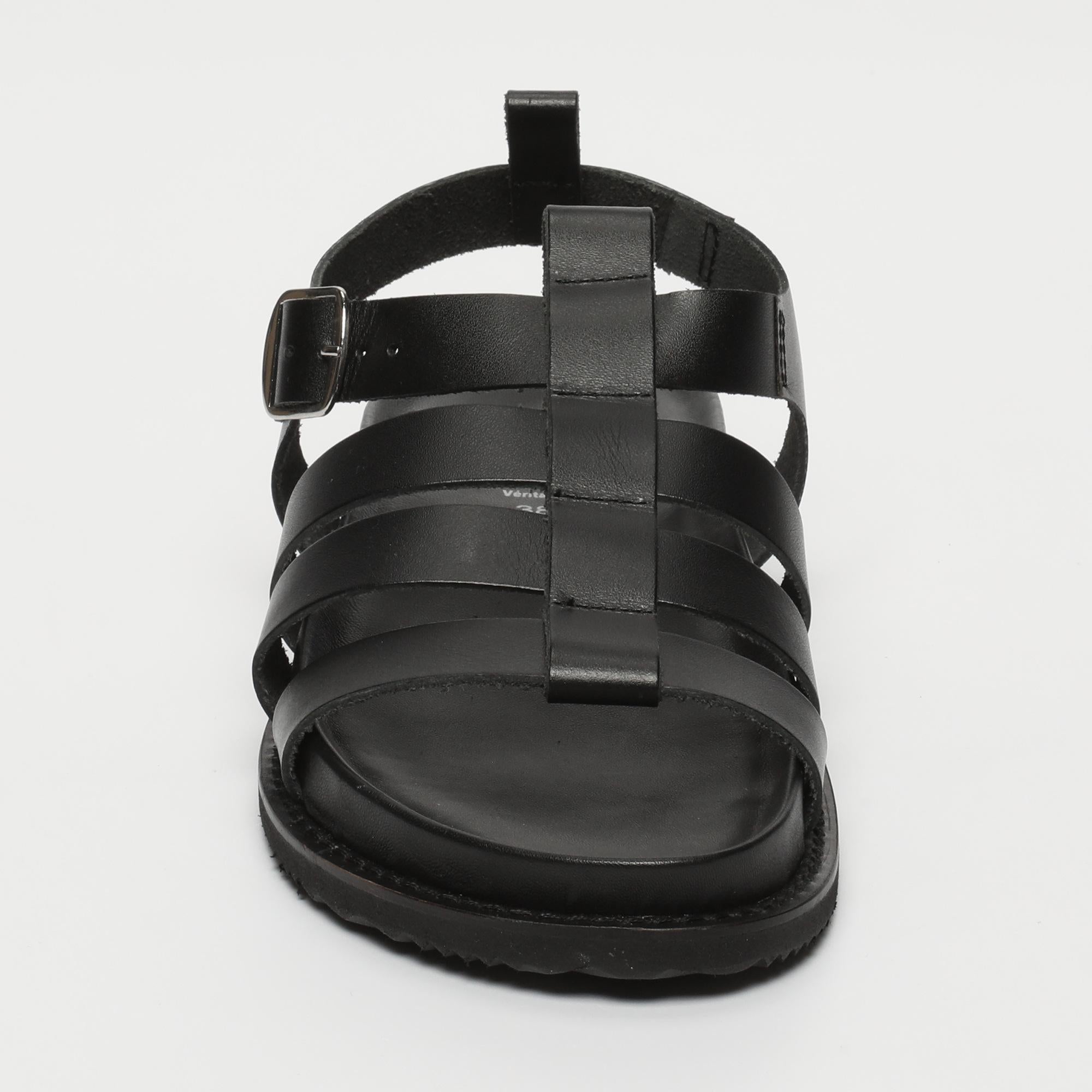 TYLER sandales spartiates en cuir noir